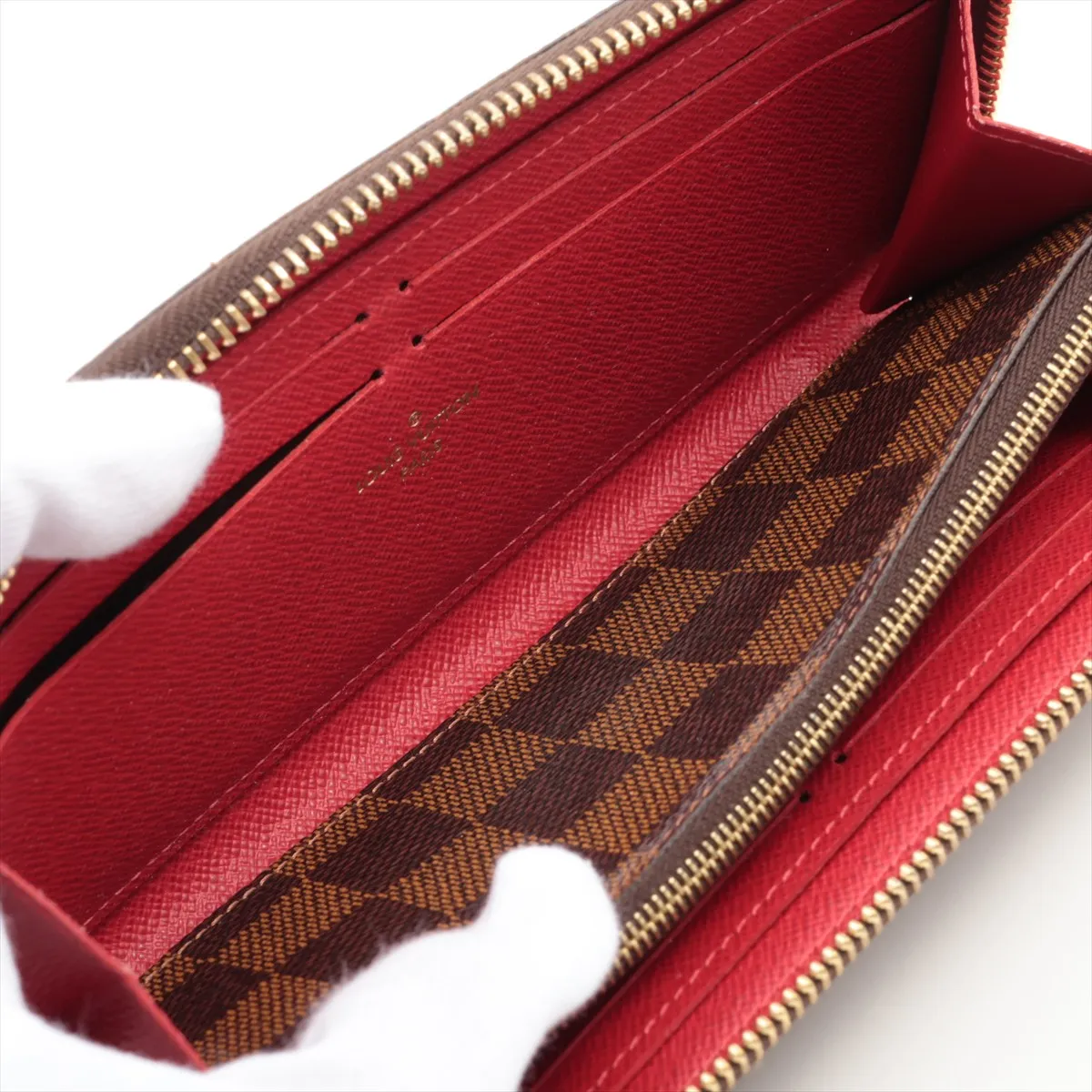 Damier Portefeuille Clemence N60534 SD4126 Threes Round Zip Wallet — view 5