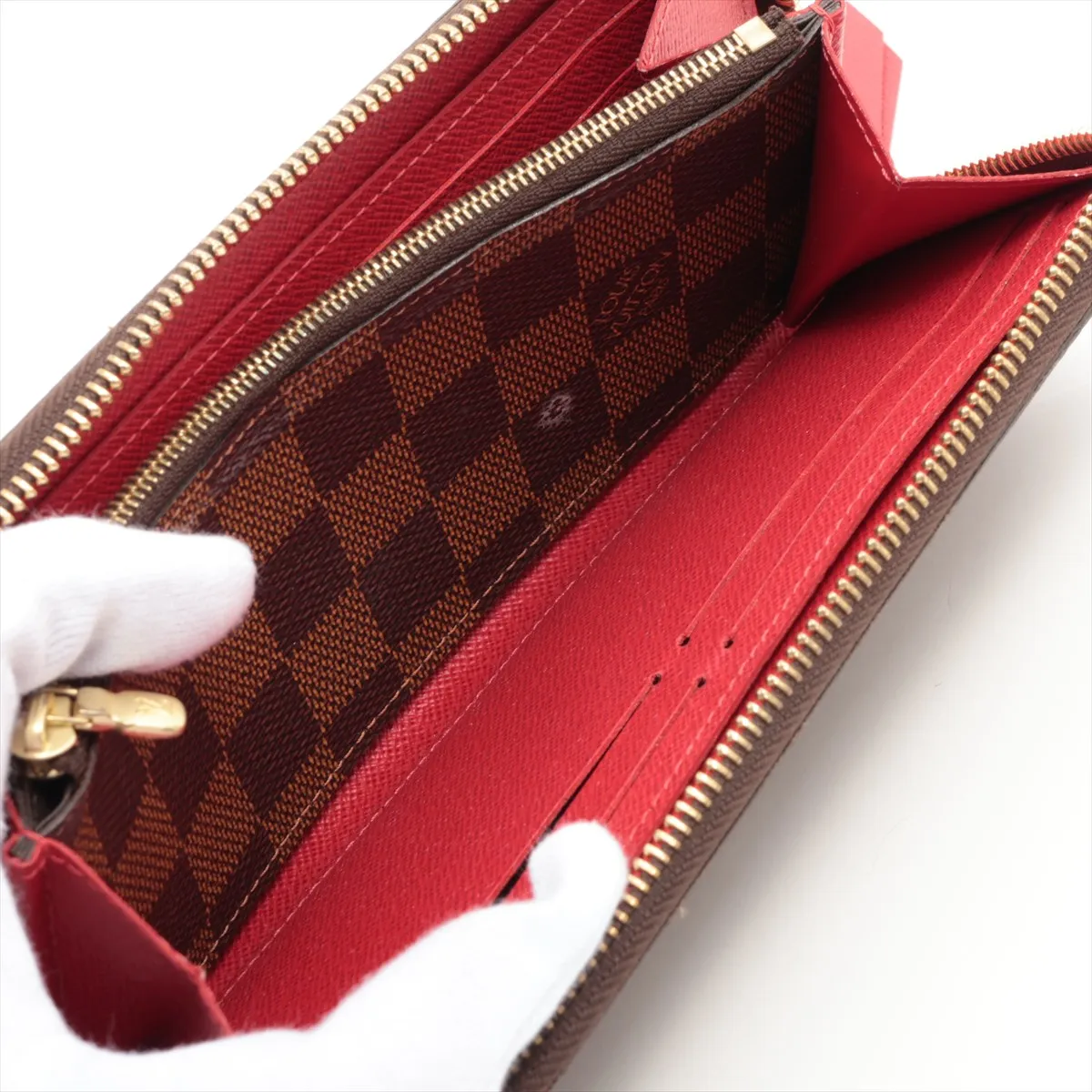 Damier Portefeuille Clemence N60534 SD4126 Threes Round Zip Wallet — view 6