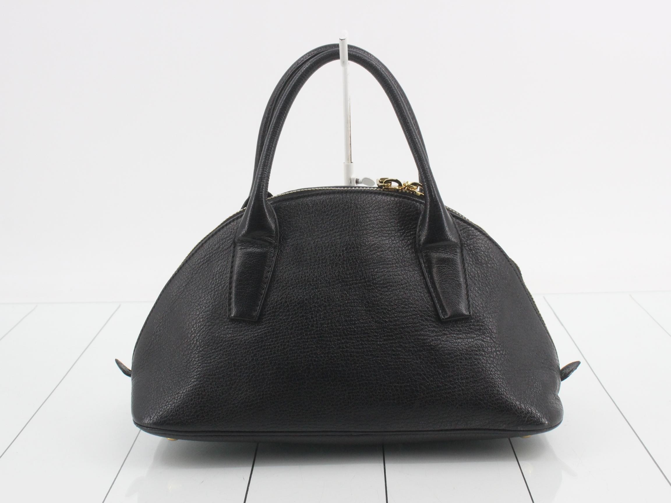 RL0091 Madras Handbag, Half Moon, Leather, Black — view 2