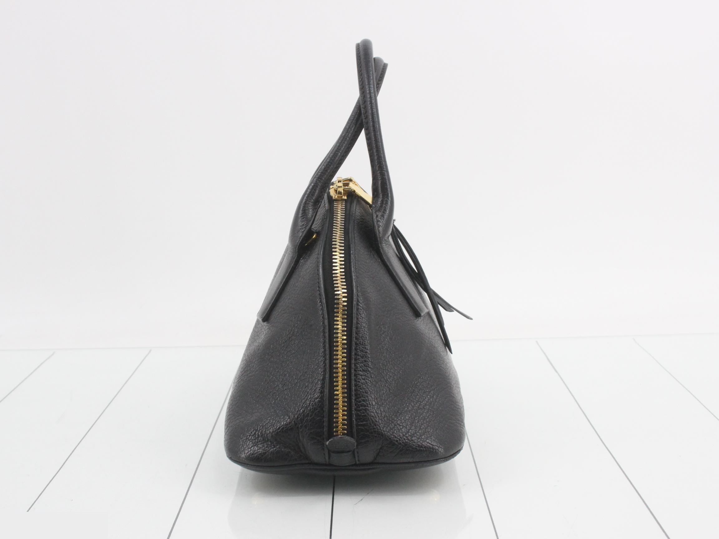 RL0091 Madras Handbag, Half Moon, Leather, Black — view 4