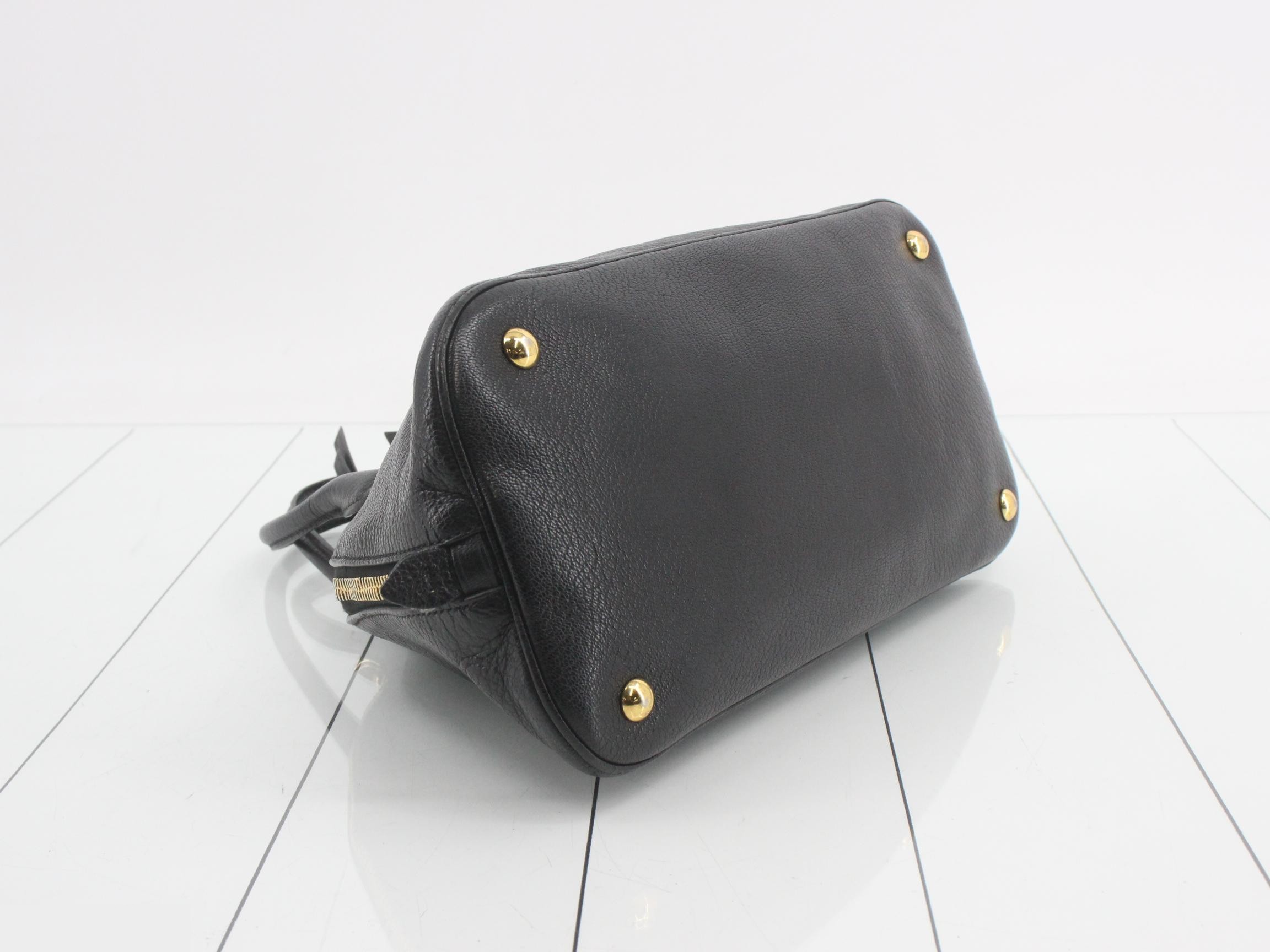 RL0091 Madras Handbag, Half Moon, Leather, Black — view 5