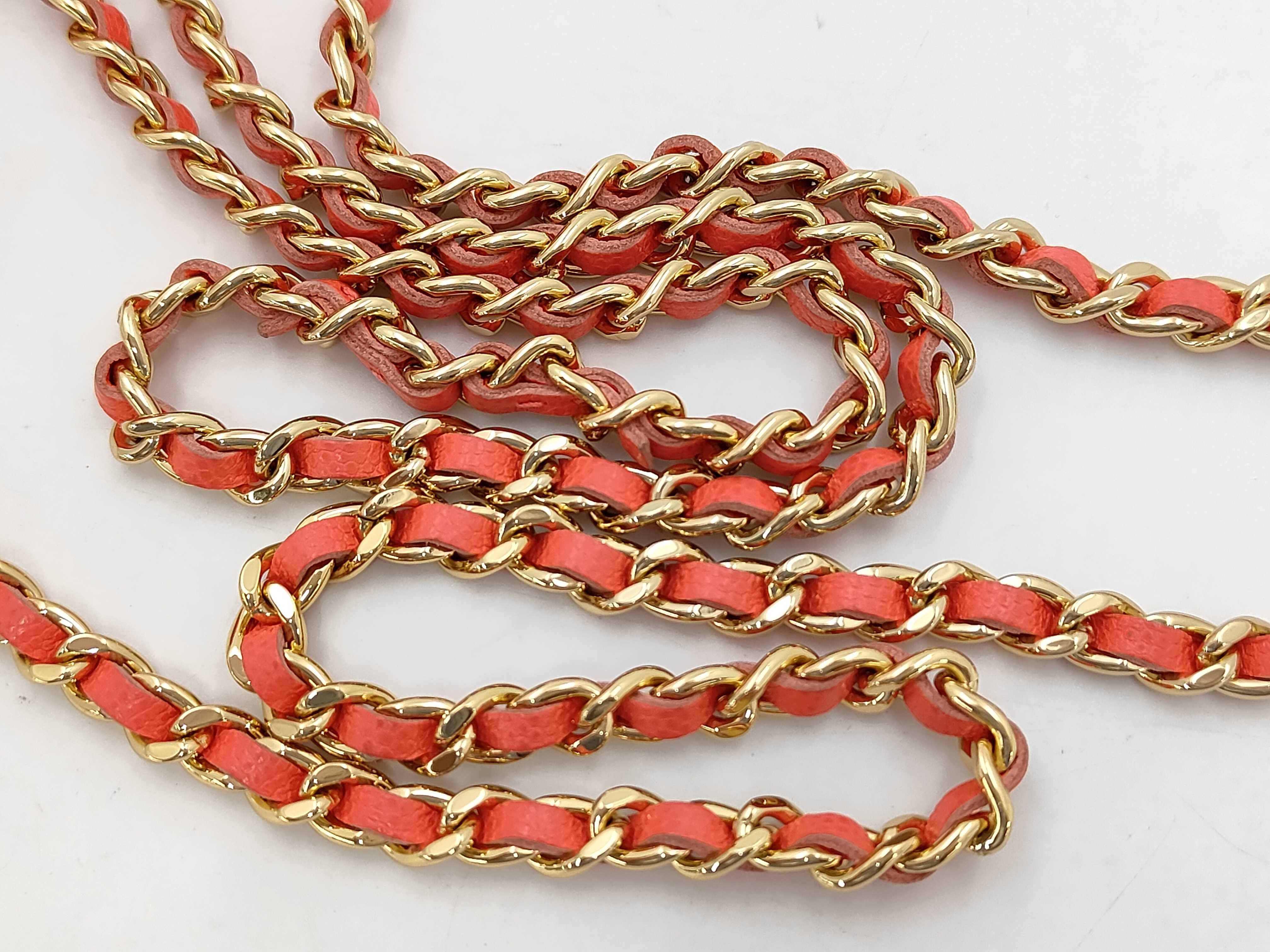 Matelassé Mini Chain Shoulder Bag, Caviar Leather, Red, Gold Hardware, with Charm — view 6