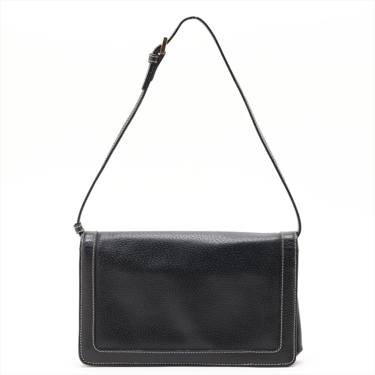 Mamma Bucket Leather Shoulder Bag, Black — view 2