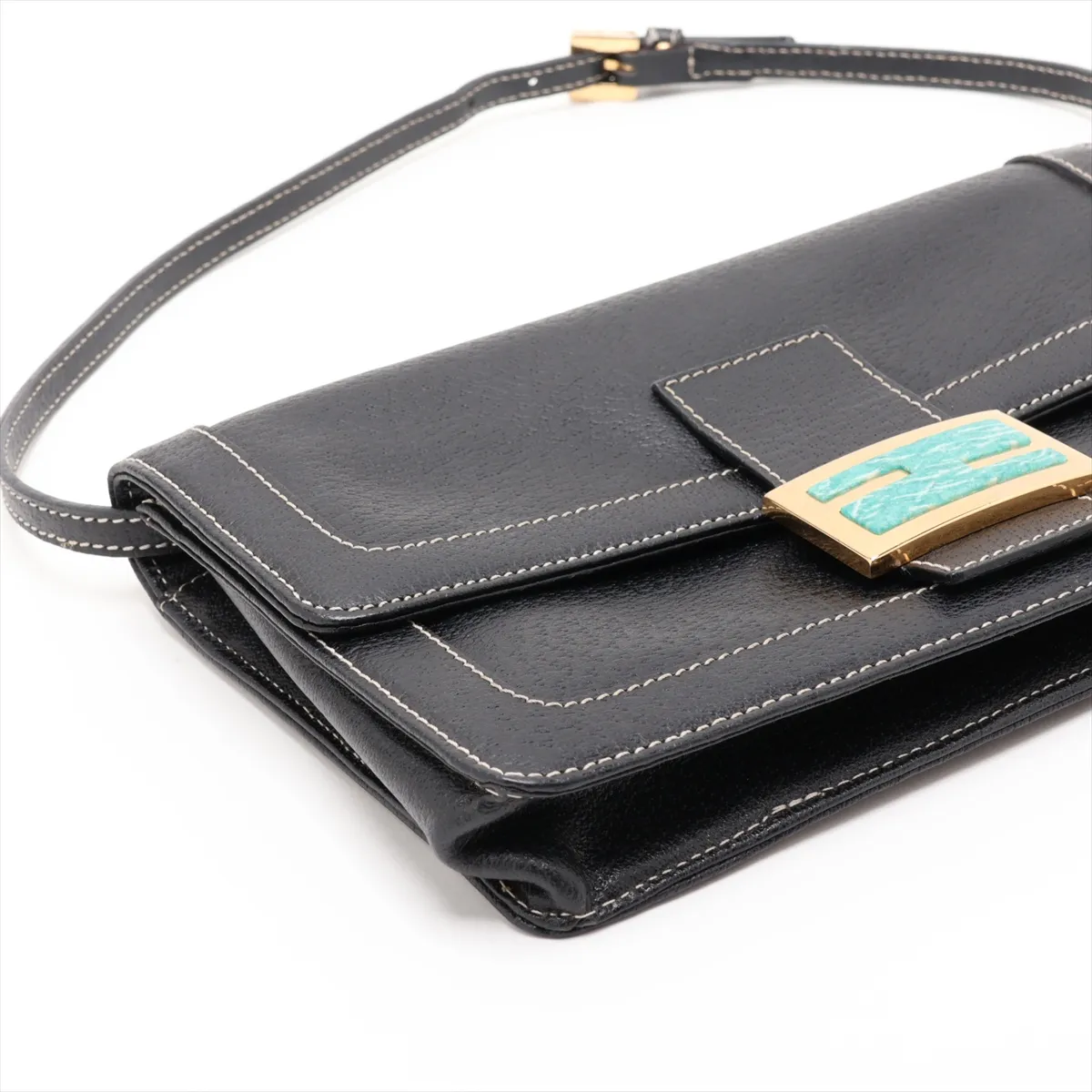 Mamma Bucket Leather Shoulder Bag, Black — view 4