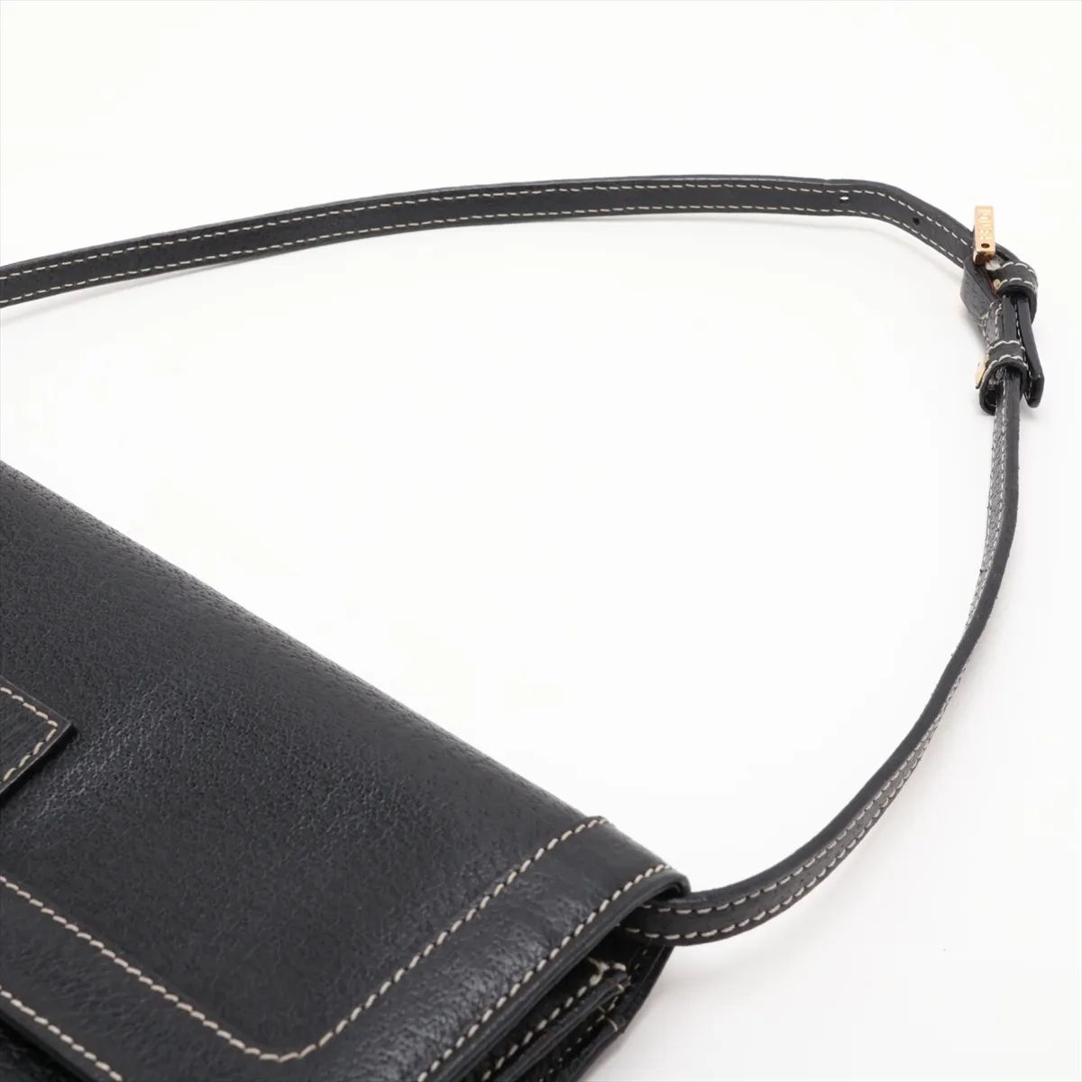 Mamma Bucket Leather Shoulder Bag, Black — view 5