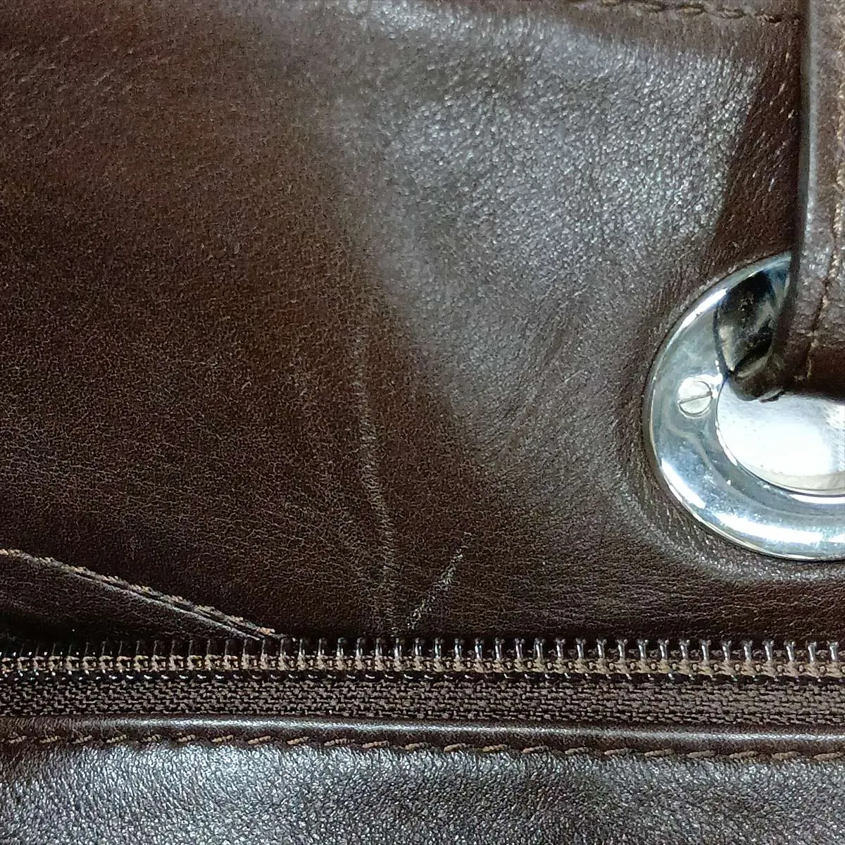 Coco Mark Fur and Leather Tote Bag, Brown, Silver Hardware, 14041651, Series 14 — view 13