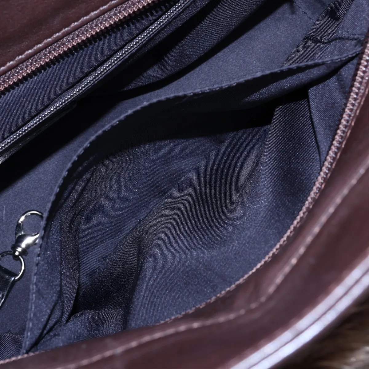 Coco Mark Fur and Leather Tote Bag, Brown, Silver Hardware, 14041651, Series 14 — view 9