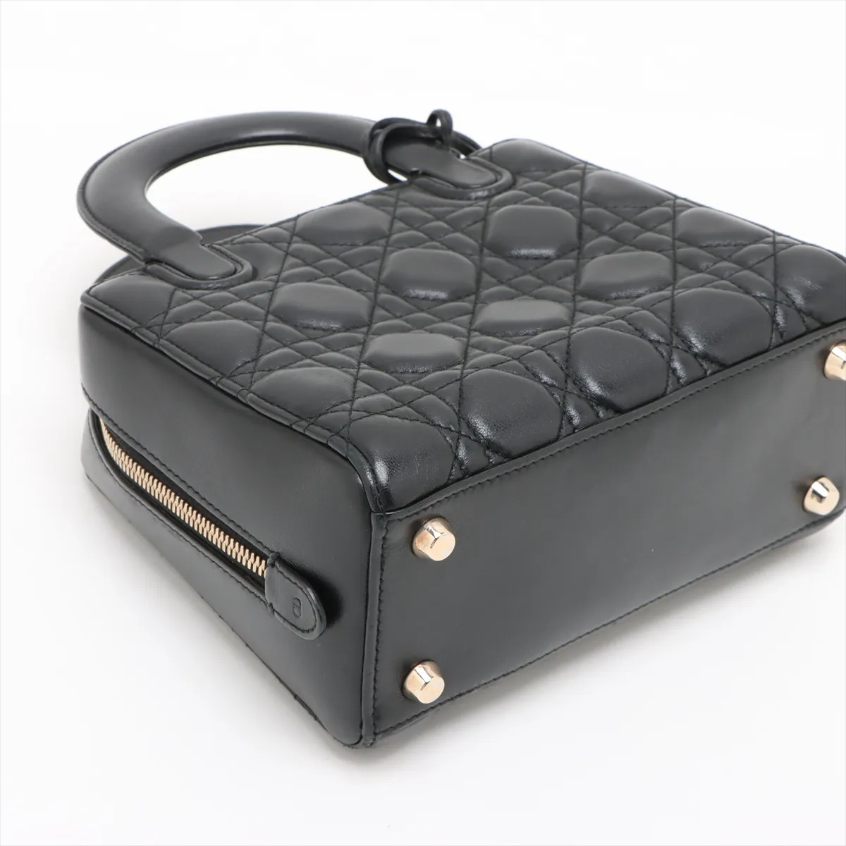 Lady Dior Lily Leather 2-Way Handbag, Black — view 4