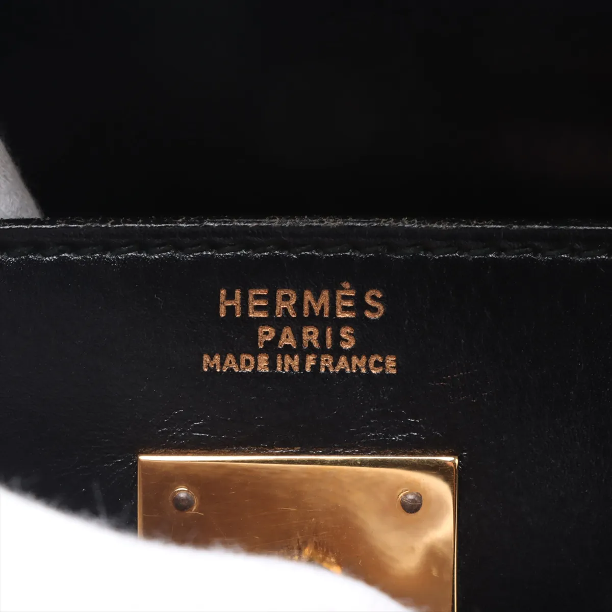 [Individually wrapped] Hermes Kelly 32 Le Tourne Box Calf Black Gold Hardware R:1988 — view 11
