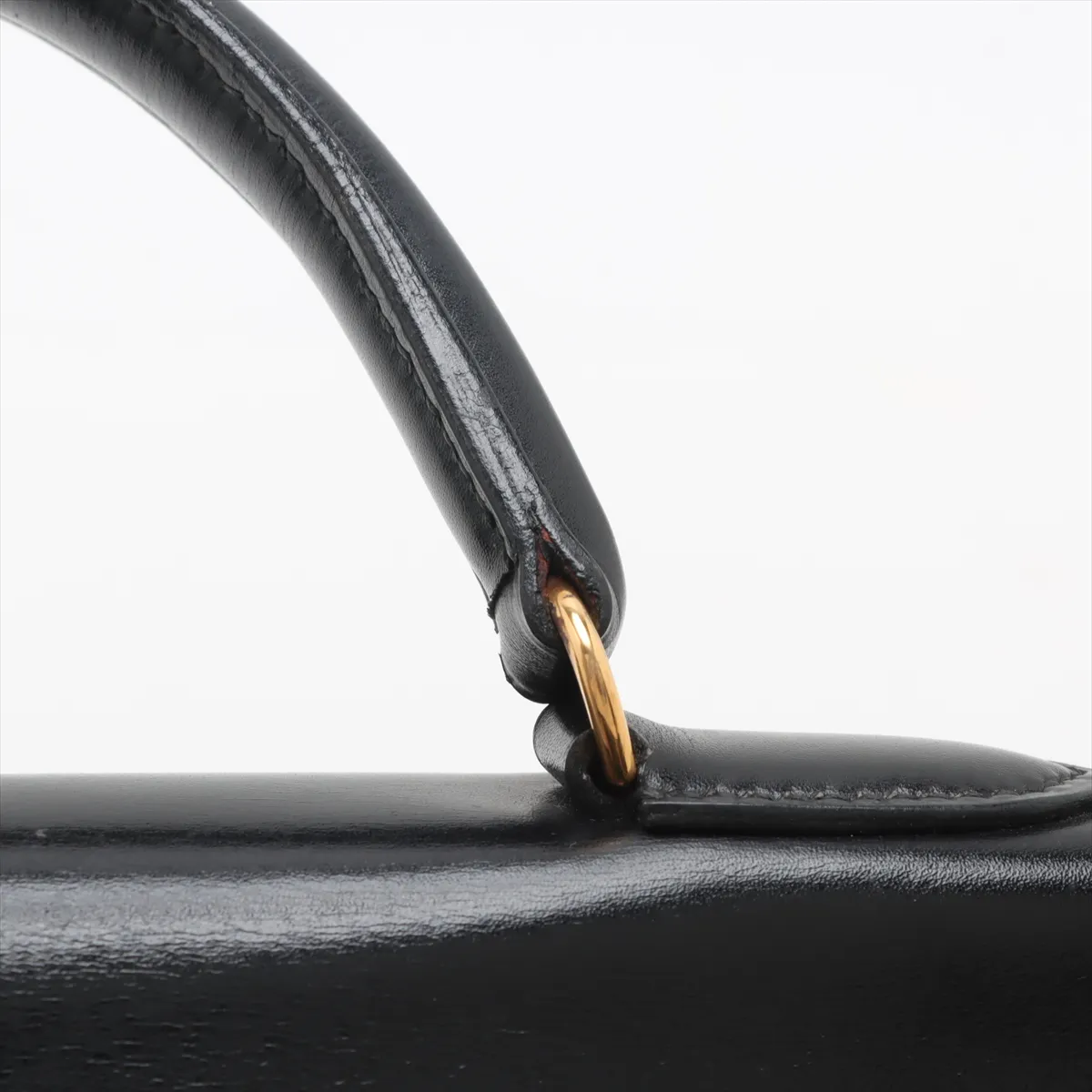 [Individually wrapped] Hermes Kelly 32 Le Tourne Box Calf Black Gold Hardware R:1988 — view 12