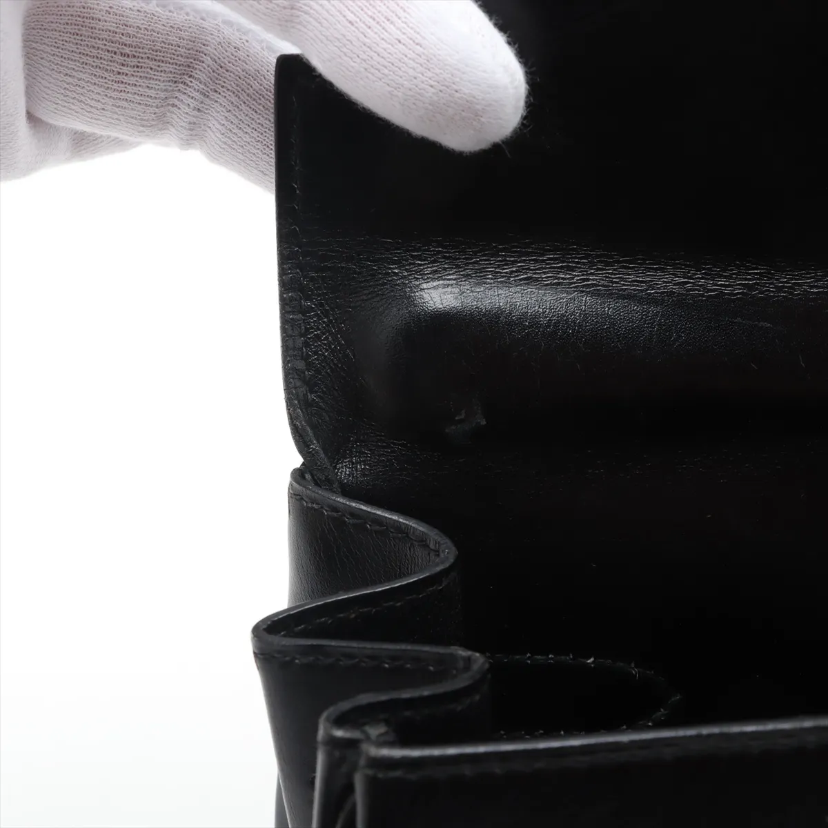 [Individually wrapped] Hermes Kelly 32 Le Tourne Box Calf Black Gold Hardware R:1988 — view 14