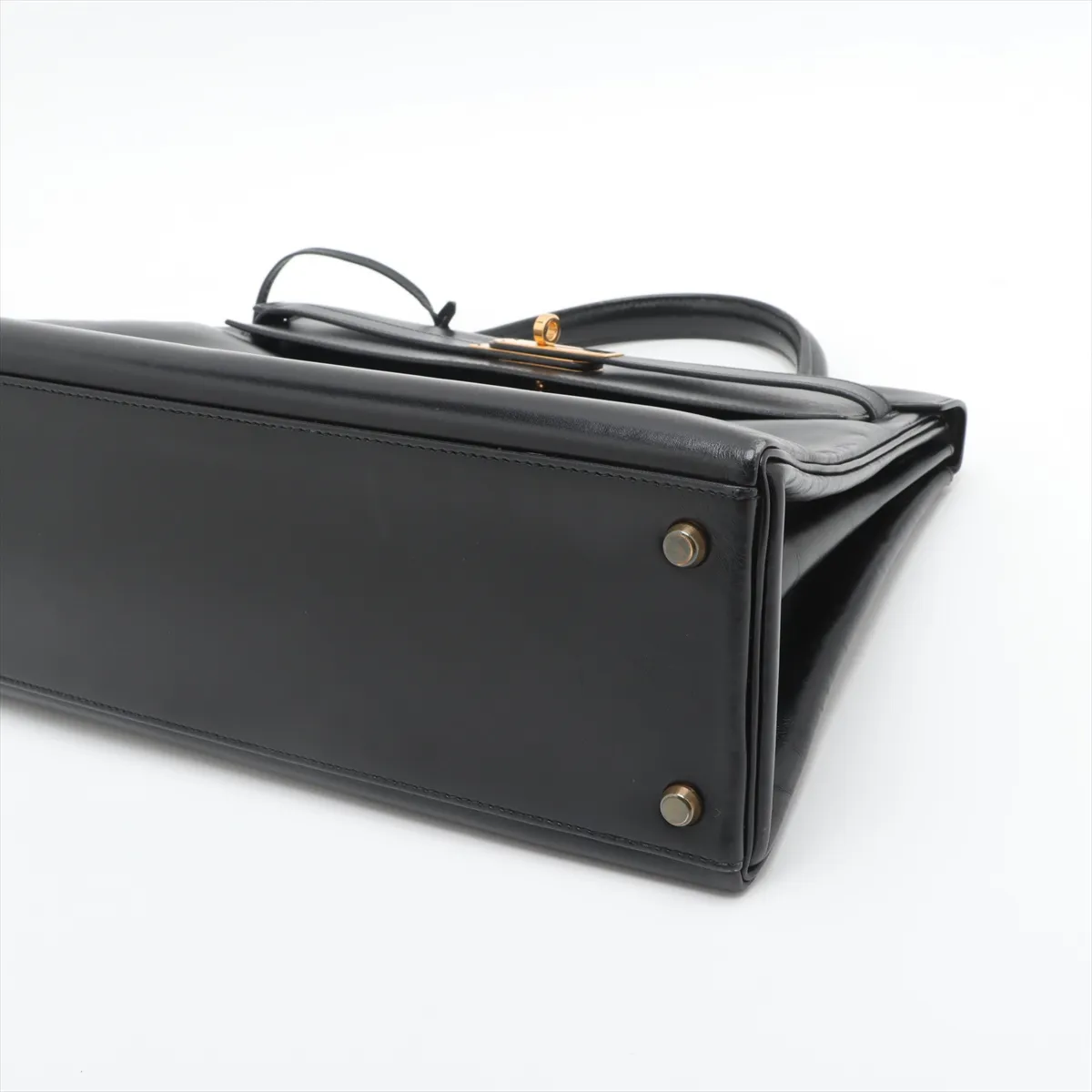[Individually wrapped] Hermes Kelly 32 Le Tourne Box Calf Black Gold Hardware R:1988 — view 3