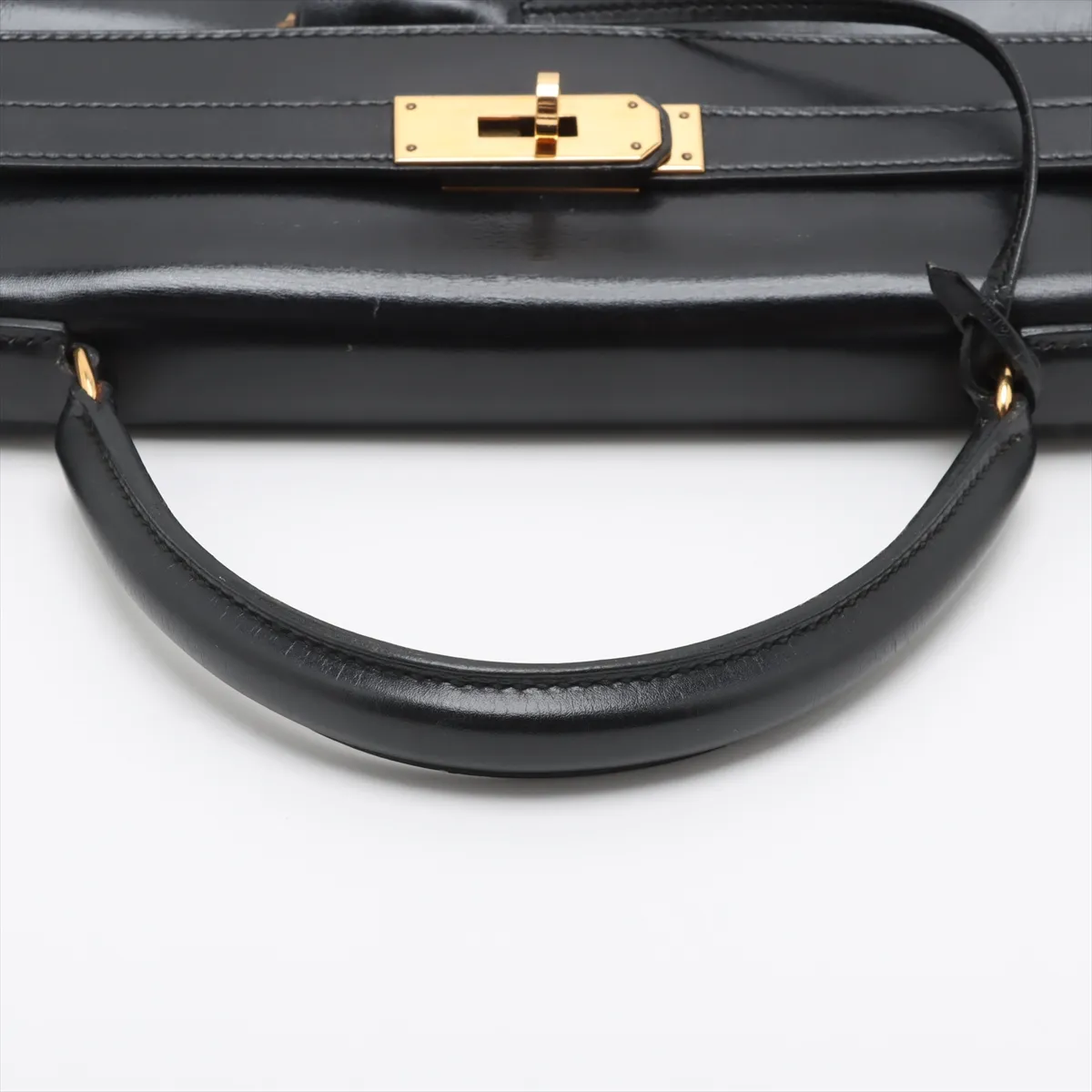 [Individually wrapped] Hermes Kelly 32 Le Tourne Box Calf Black Gold Hardware R:1988 — view 5
