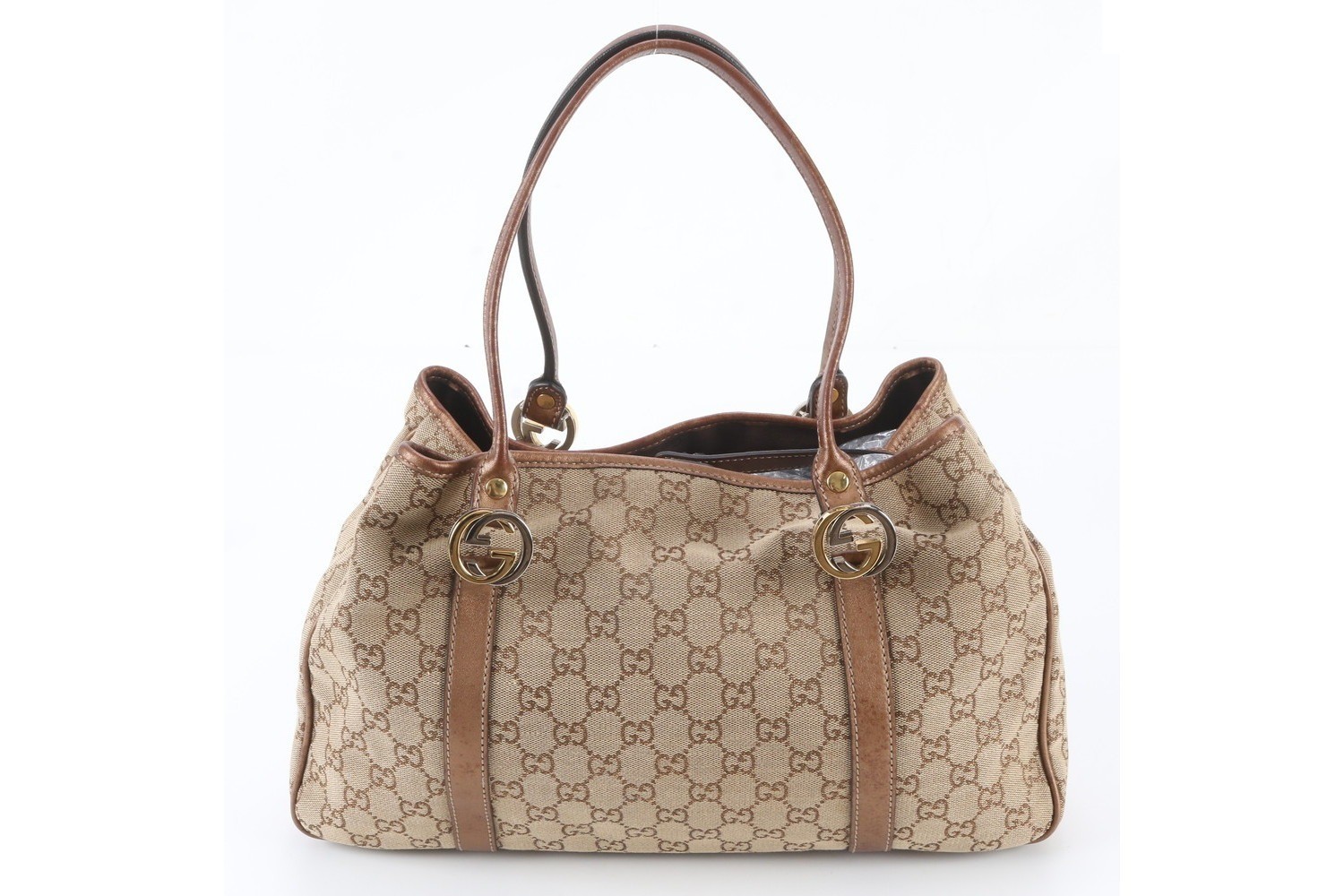 GG Canvas GG Twins 232957 Leather Tote Bag — view 3
