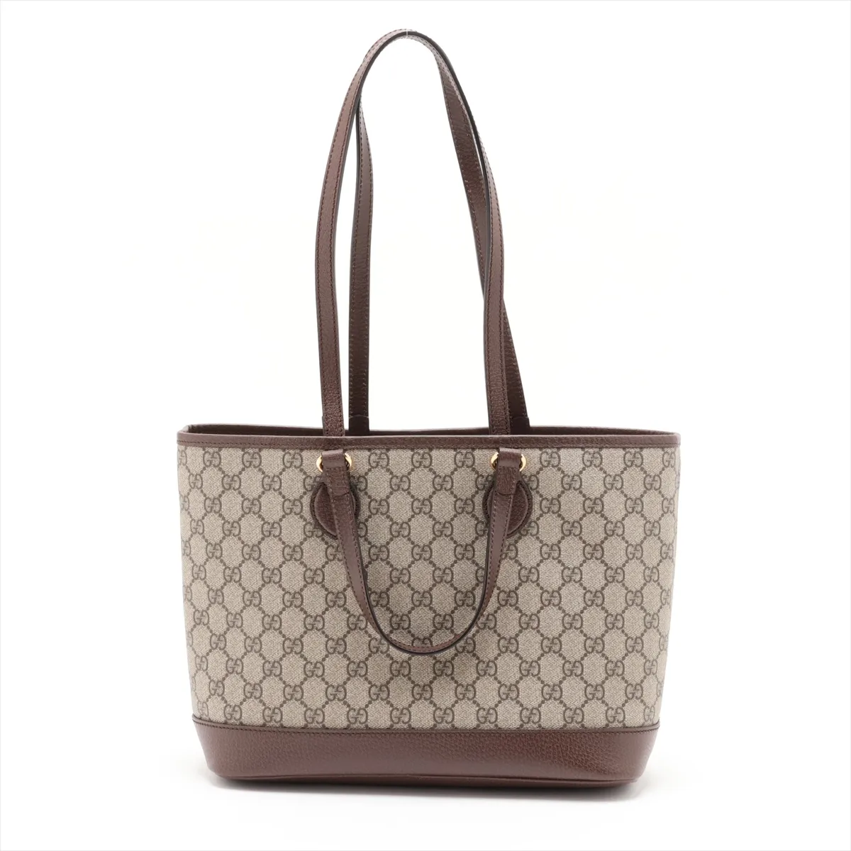GG Supreme PVC x Leather Tote Bag, Beige x Brown, 765043 — view 2