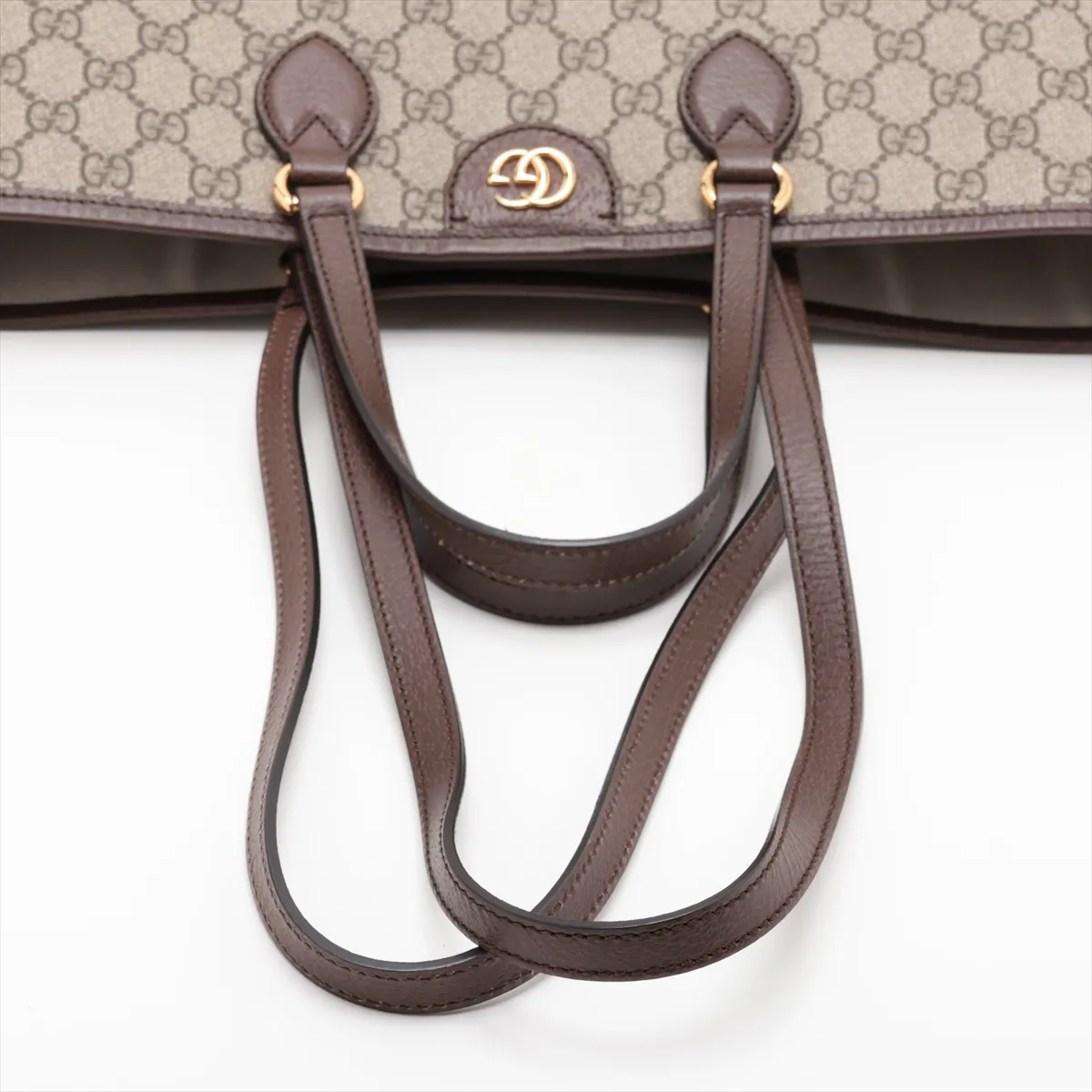 GG Supreme PVC x Leather Tote Bag, Beige x Brown, 765043 — view 5