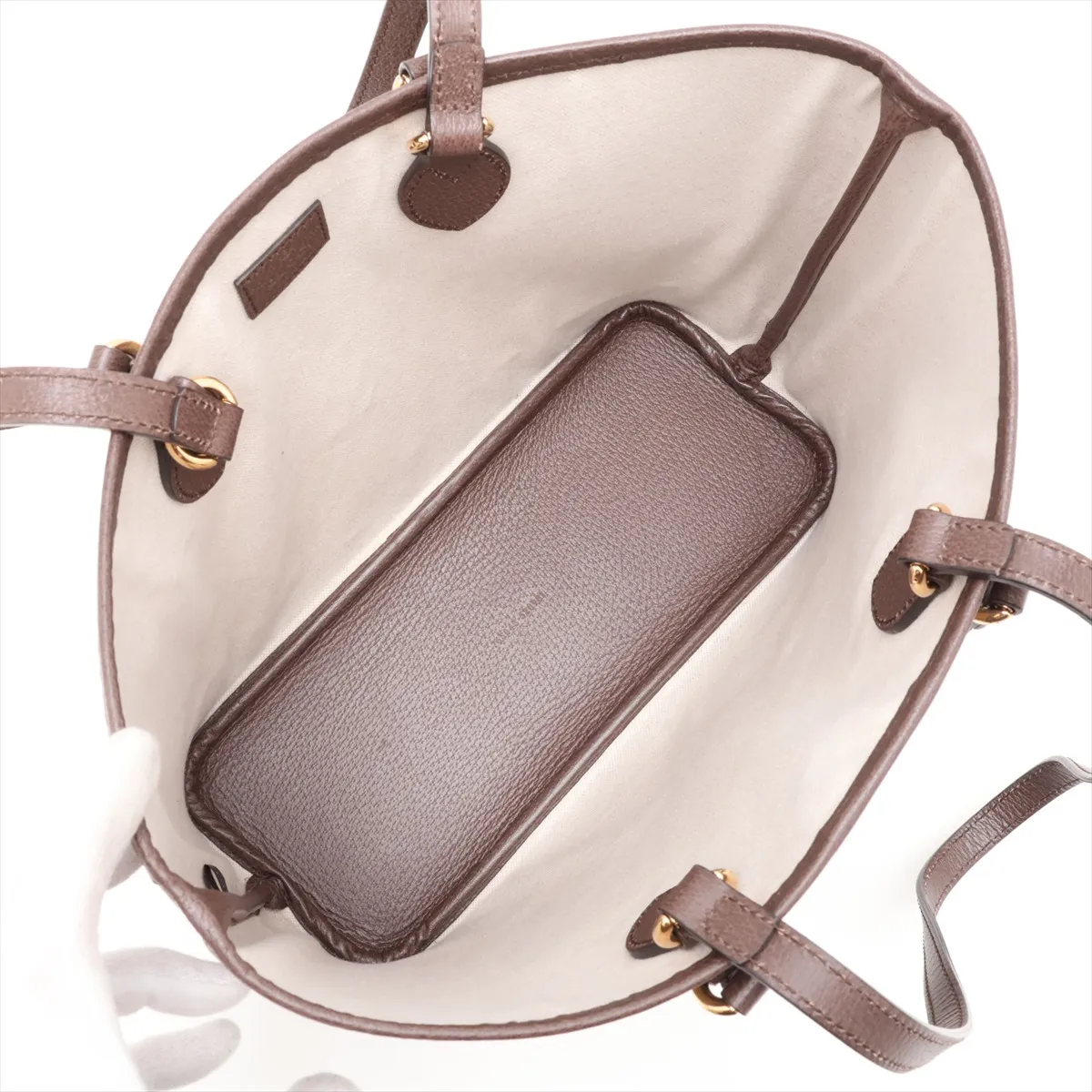 GG Supreme PVC x Leather Tote Bag, Beige x Brown, 765043 — view 7
