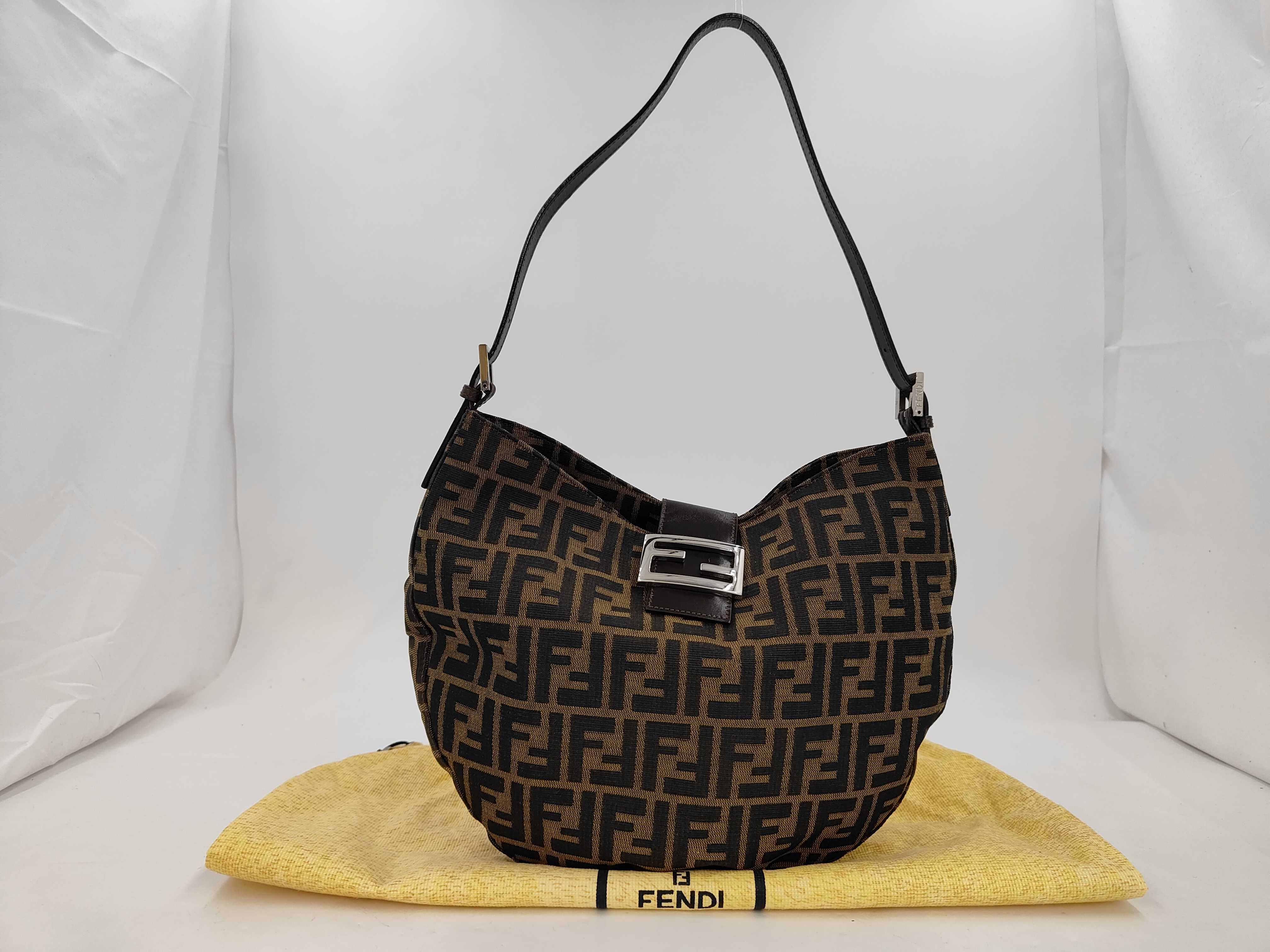 Mamma Bucket Crescent-shaped Zucca Pattern One-Shoulder Bag