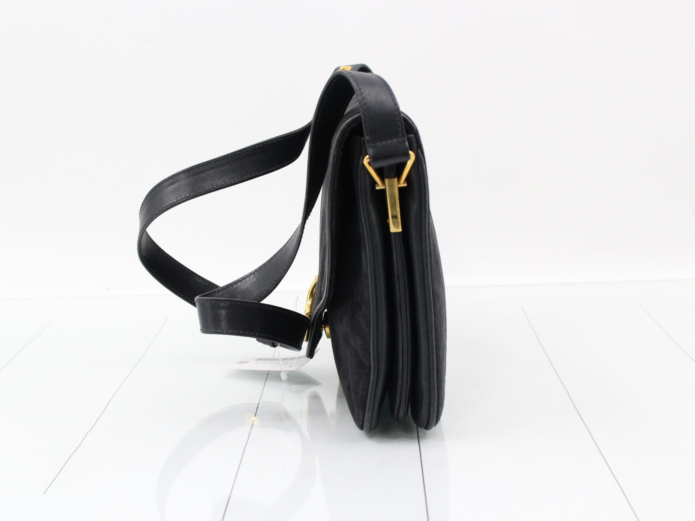 Horsebit Suede Shoulder Bag — view 3