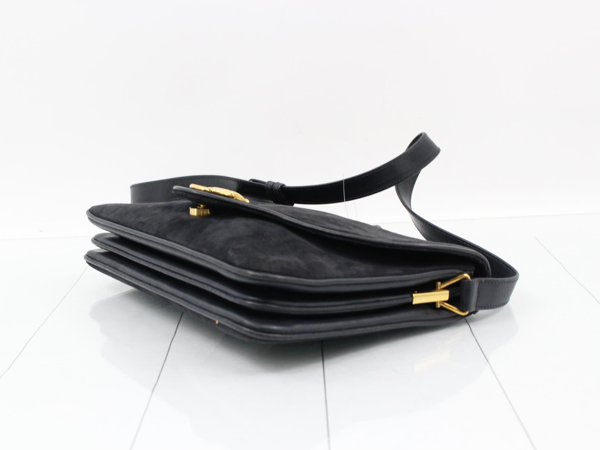 Horsebit Suede Shoulder Bag — view 6