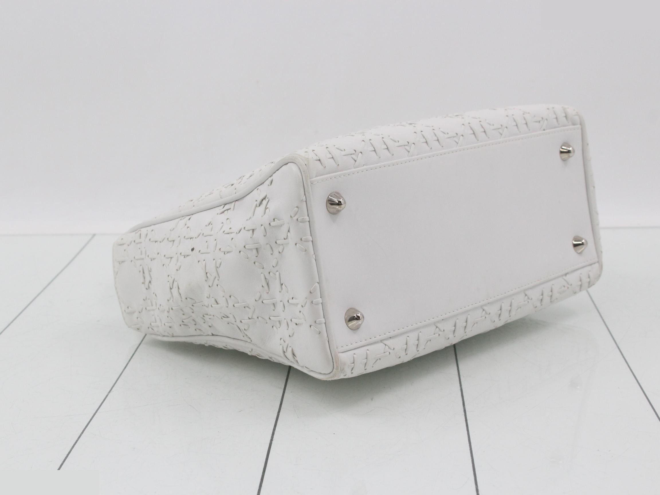 Lady Dior handbag, white, leather — view 5