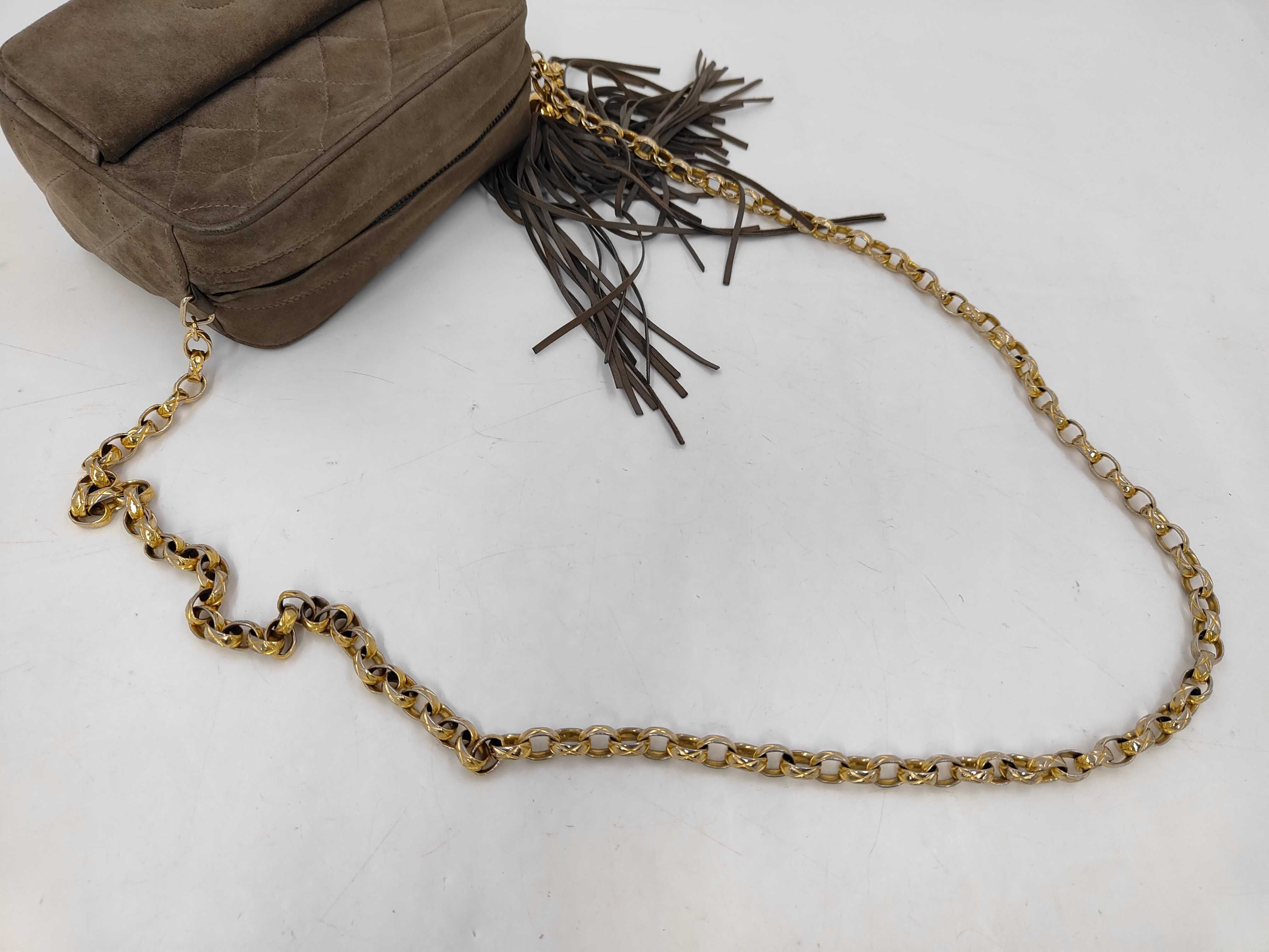 Coco Mark Fringe Chain Shoulder Bag, Suede, Brown GP Shoulder Bag — view 3