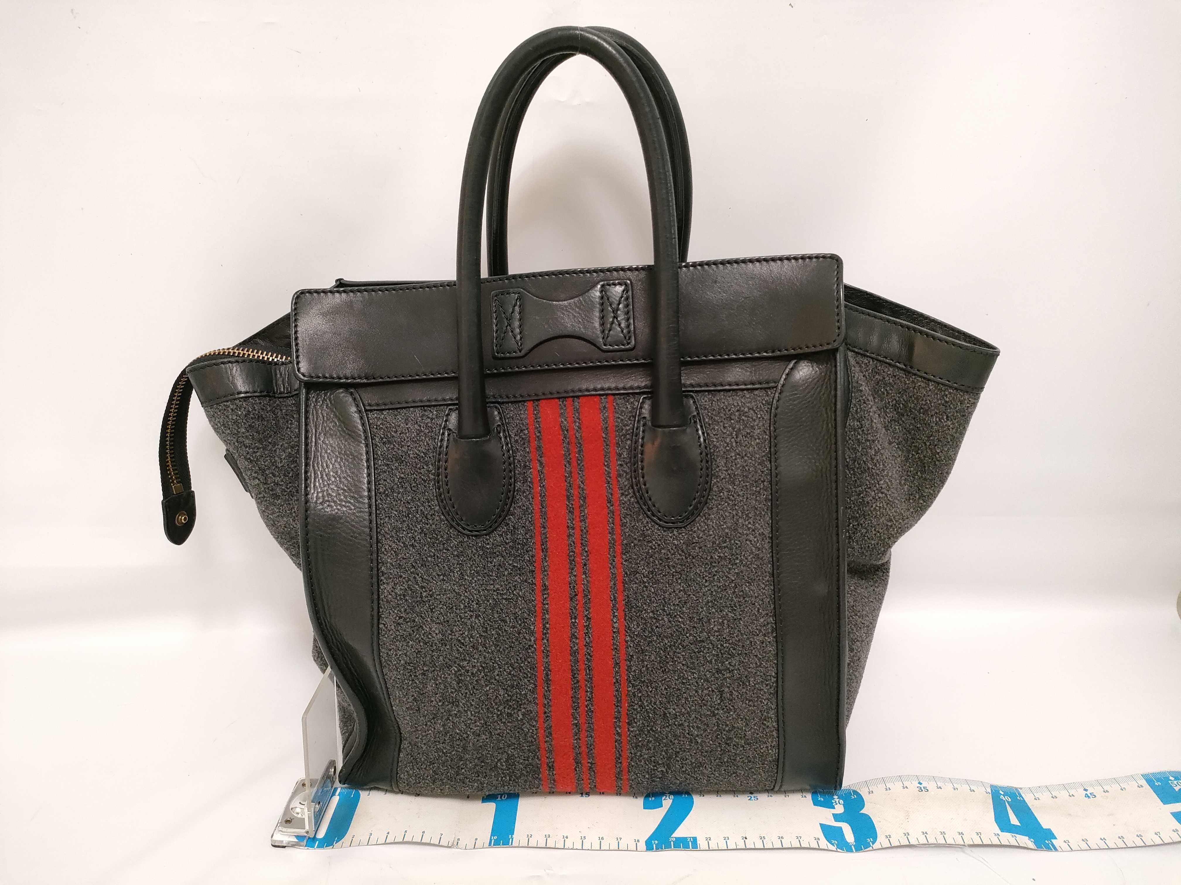 Luggage Wool x Leather Handbag — view 2