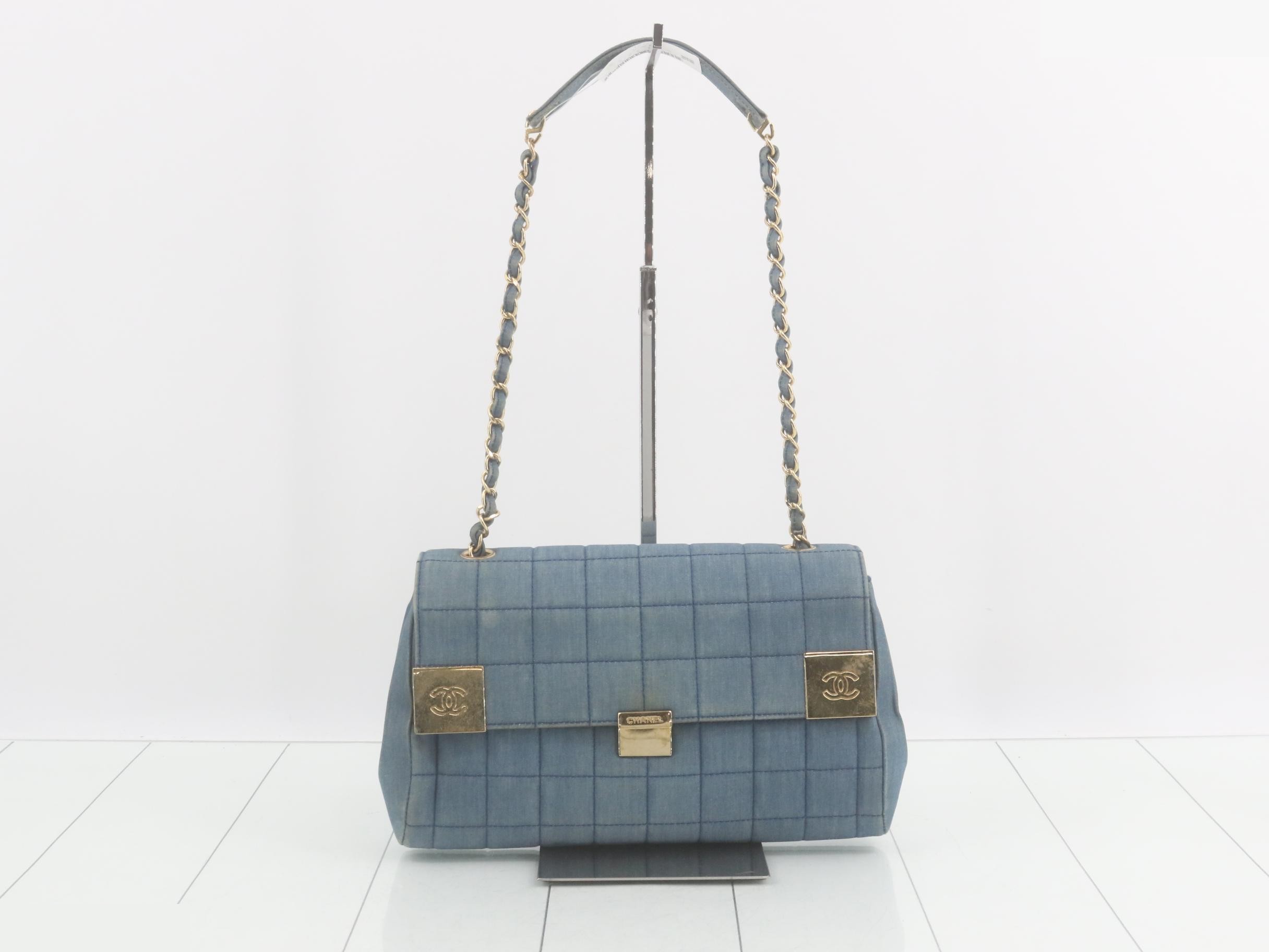 Chocolate bar denim shoulder bag