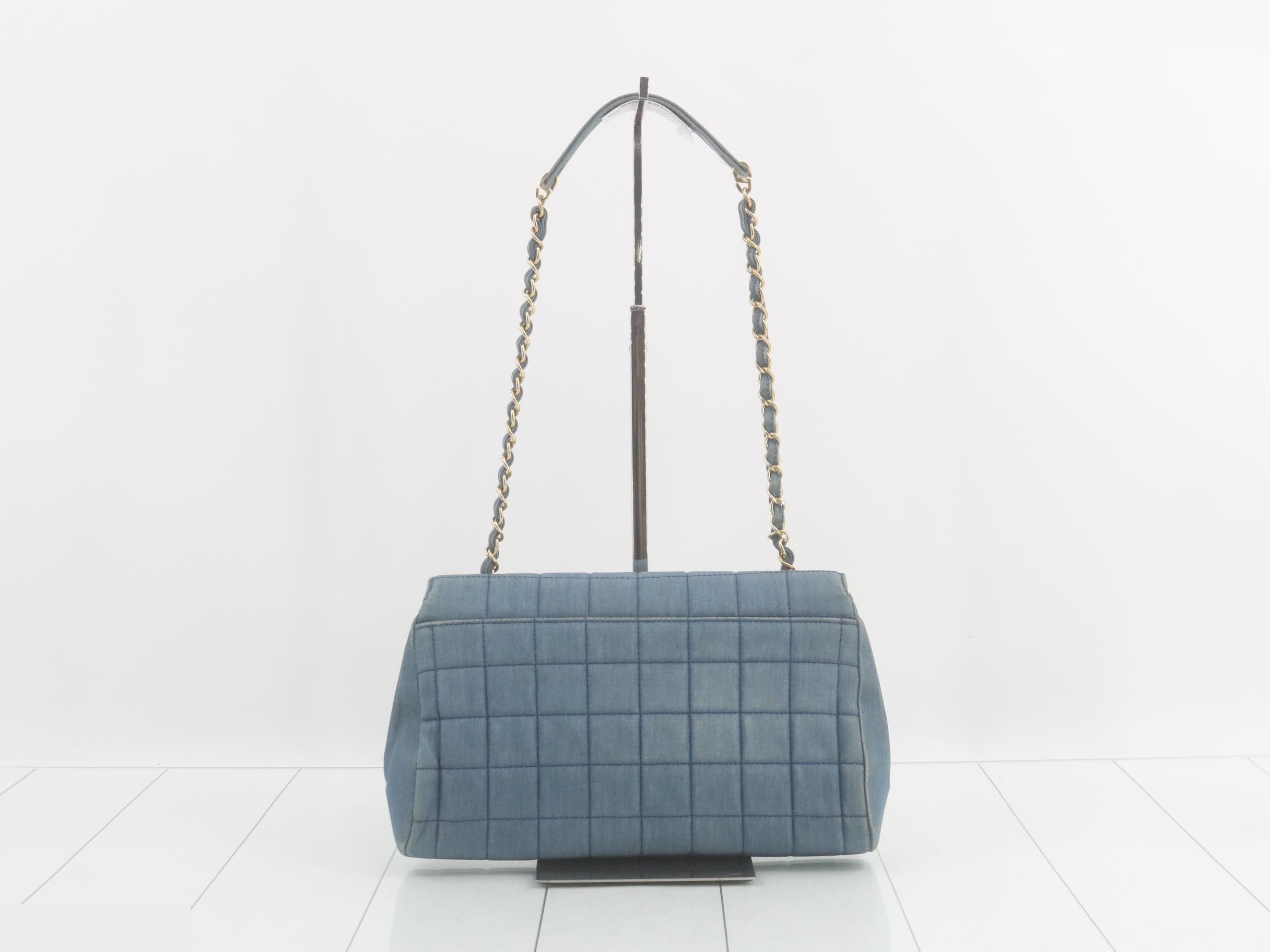 Chocolate bar denim shoulder bag — view 2