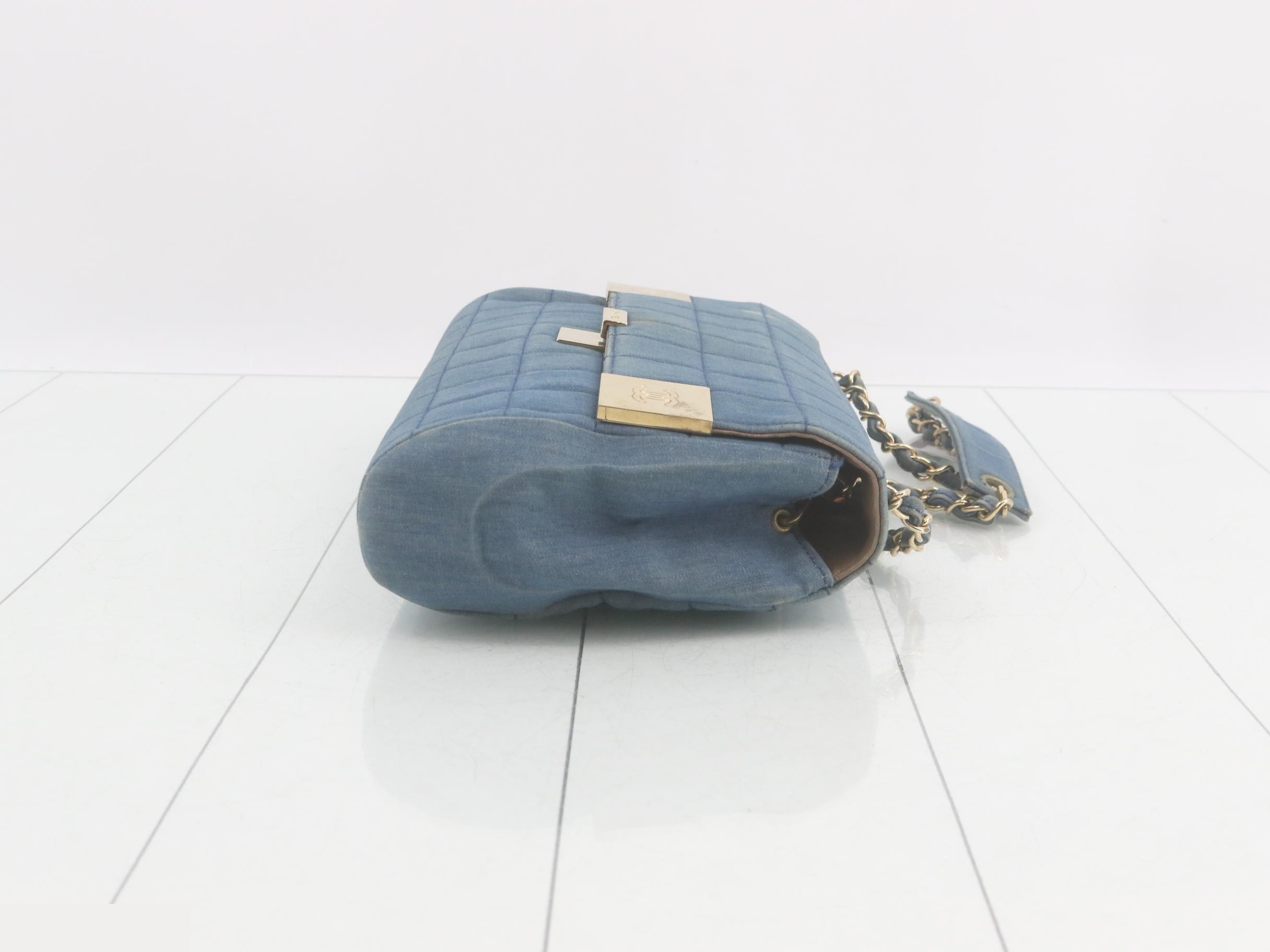 Chocolate bar denim shoulder bag — view 3