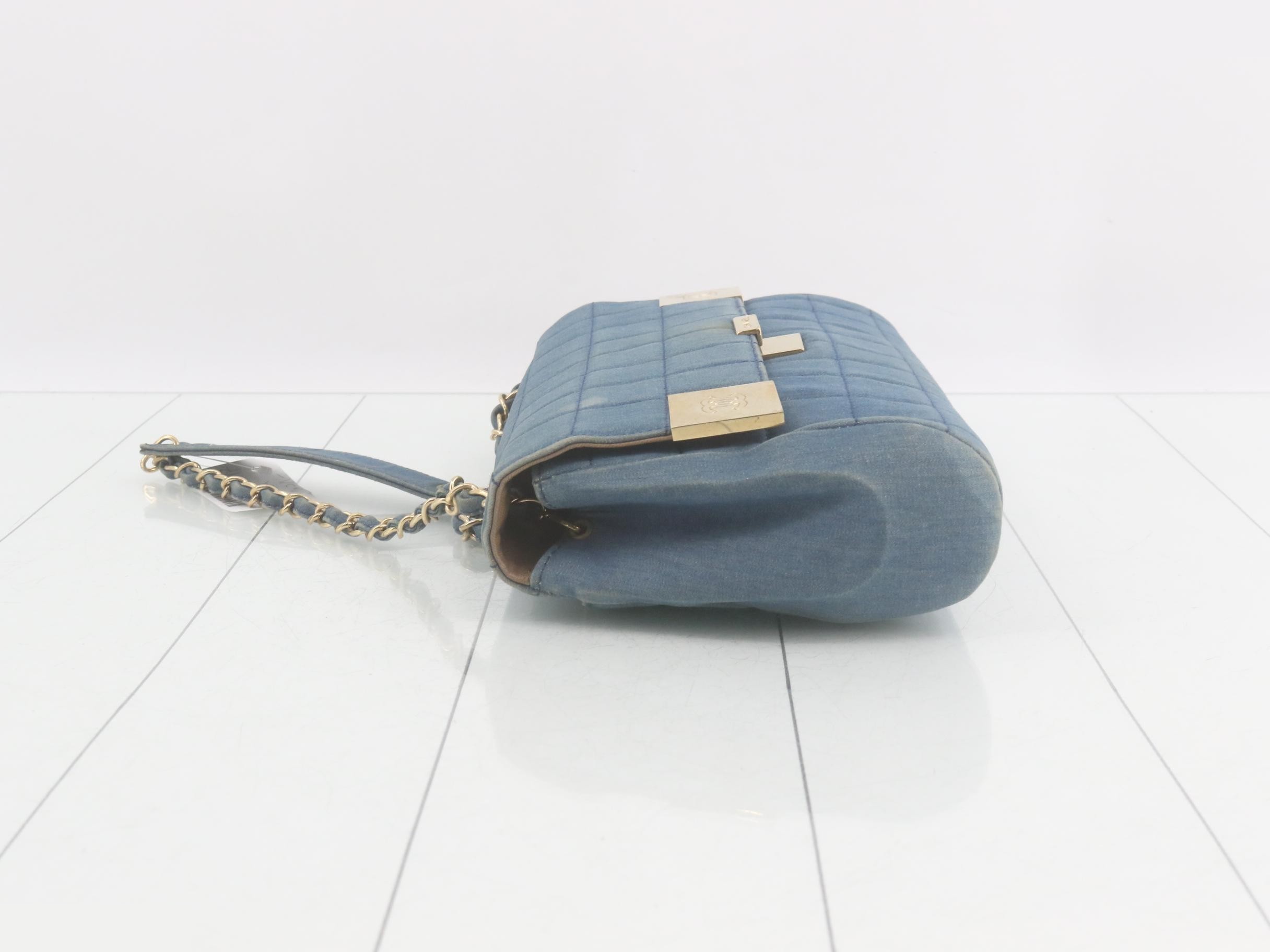 Chocolate bar denim shoulder bag — view 4