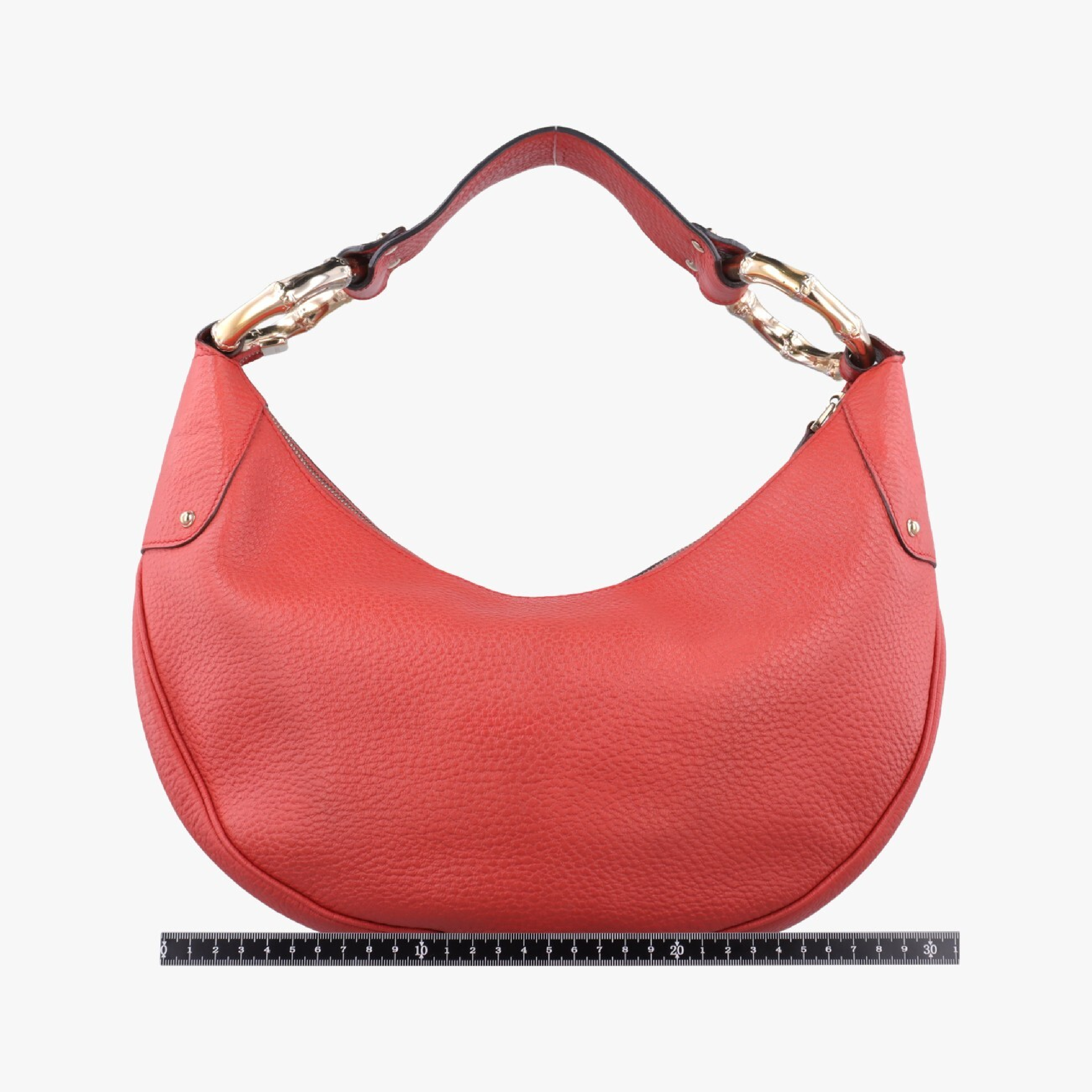 Bamboo Ring Hobo Red Leather 211519 G4517440 Handbag — view 2