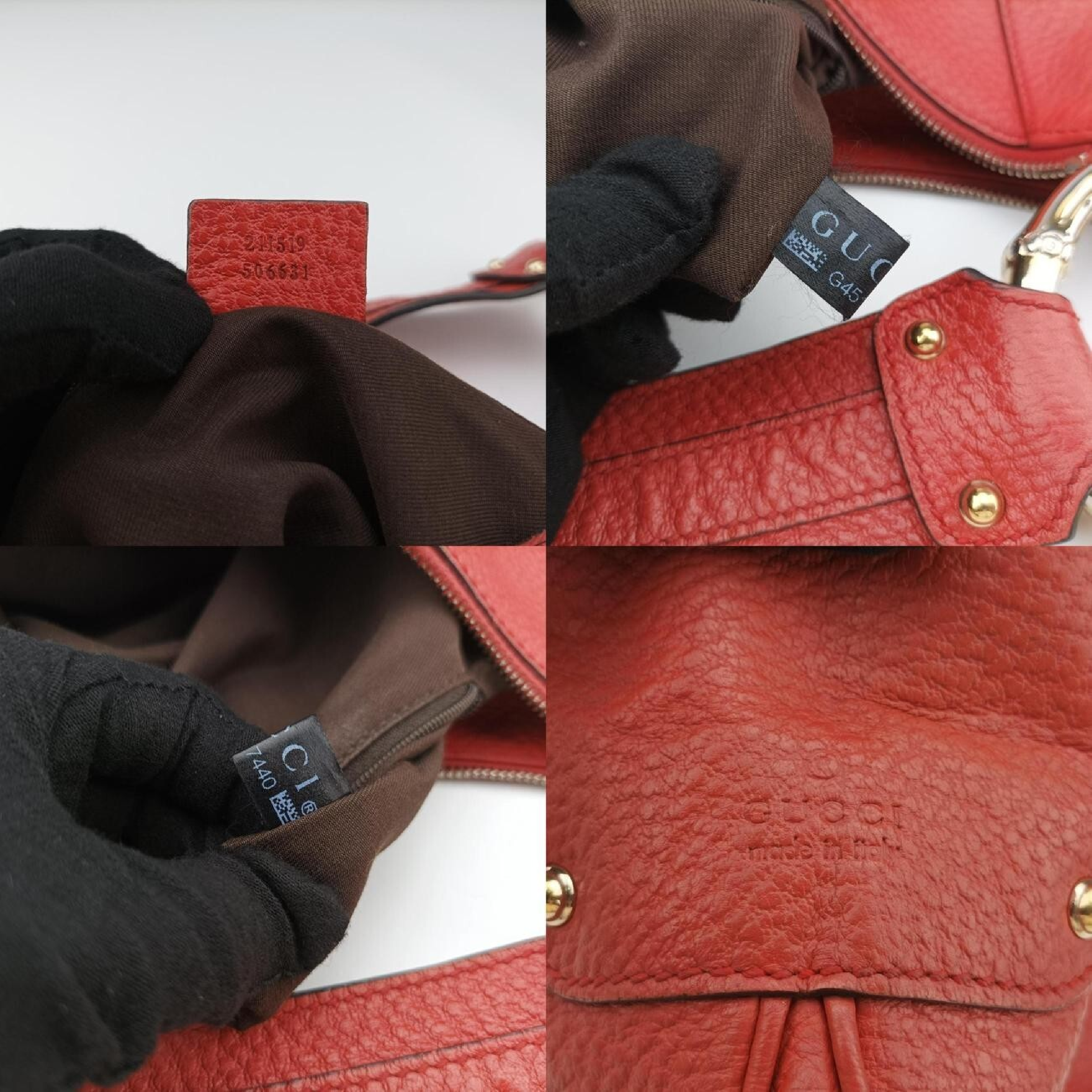 Bamboo Ring Hobo Red Leather 211519 G4517440 Handbag — view 8
