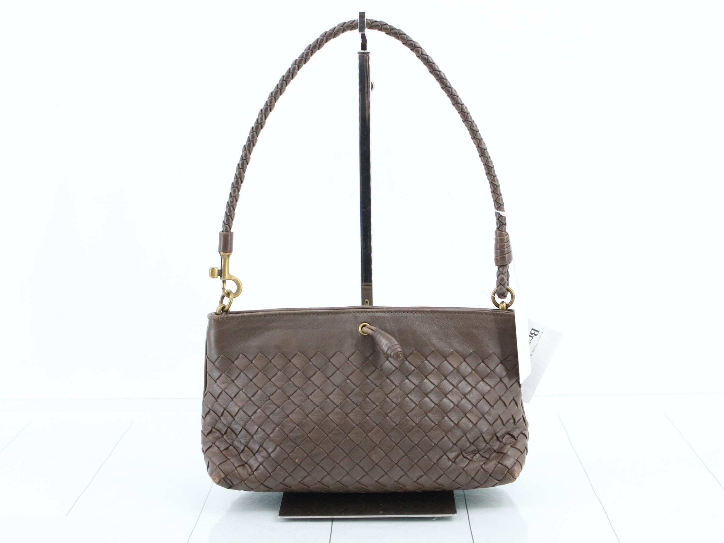 Intrecciato Leather One-Shoulder Bag — view 2