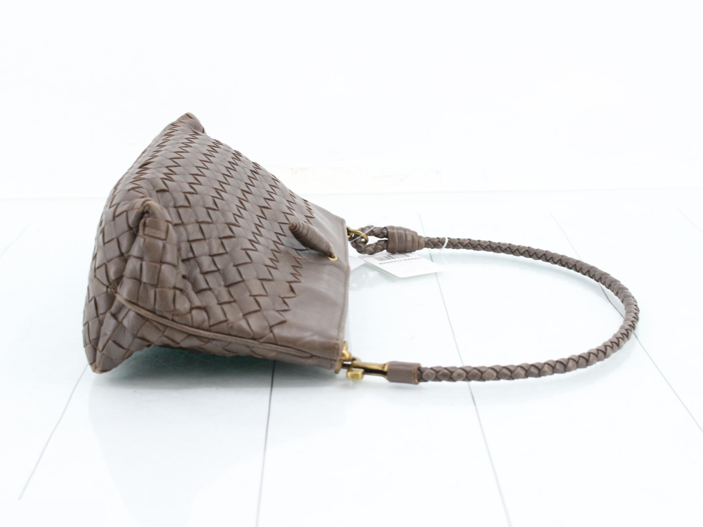 Intrecciato Leather One-Shoulder Bag — view 3