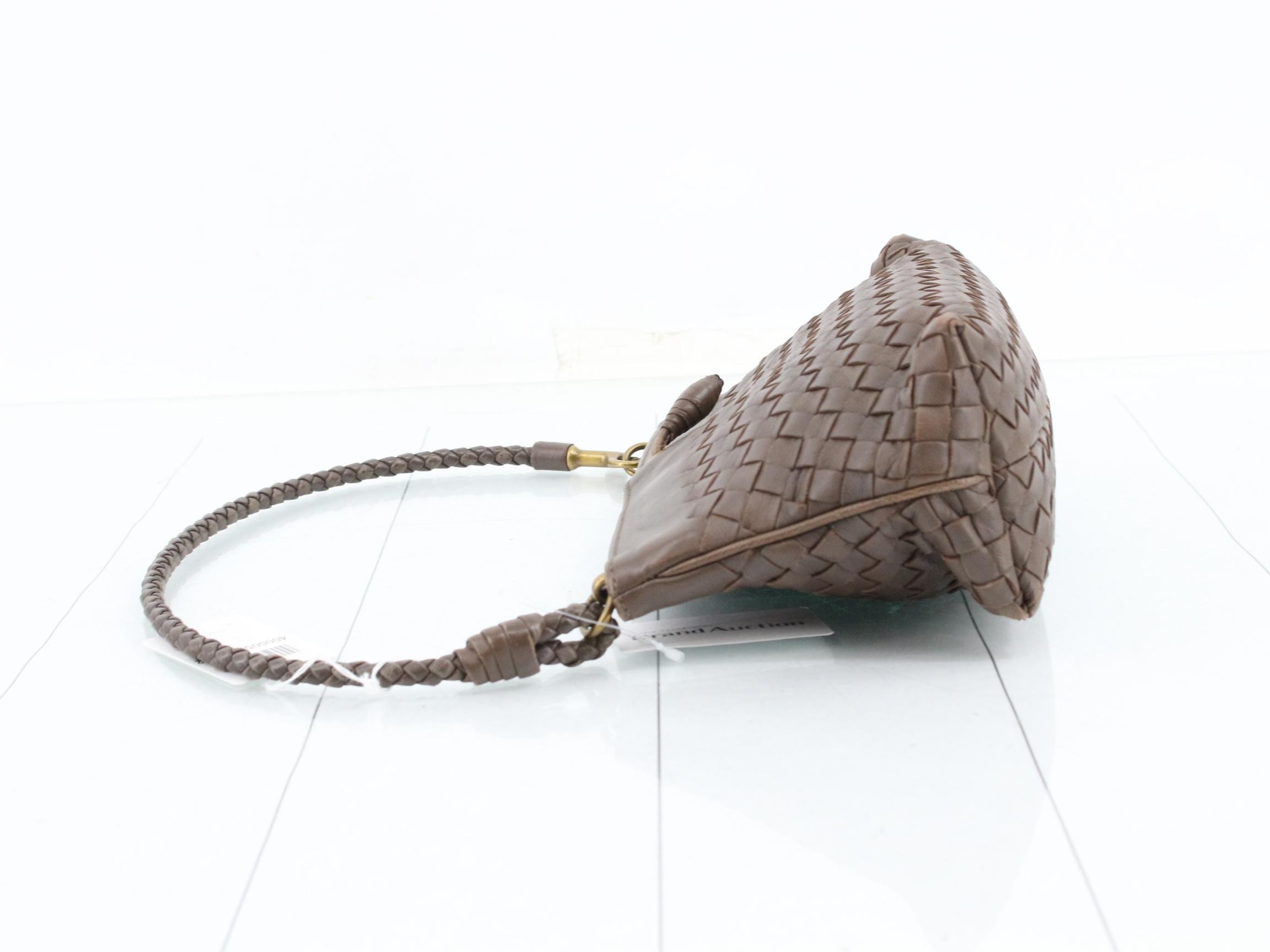 Intrecciato Leather One-Shoulder Bag — view 4