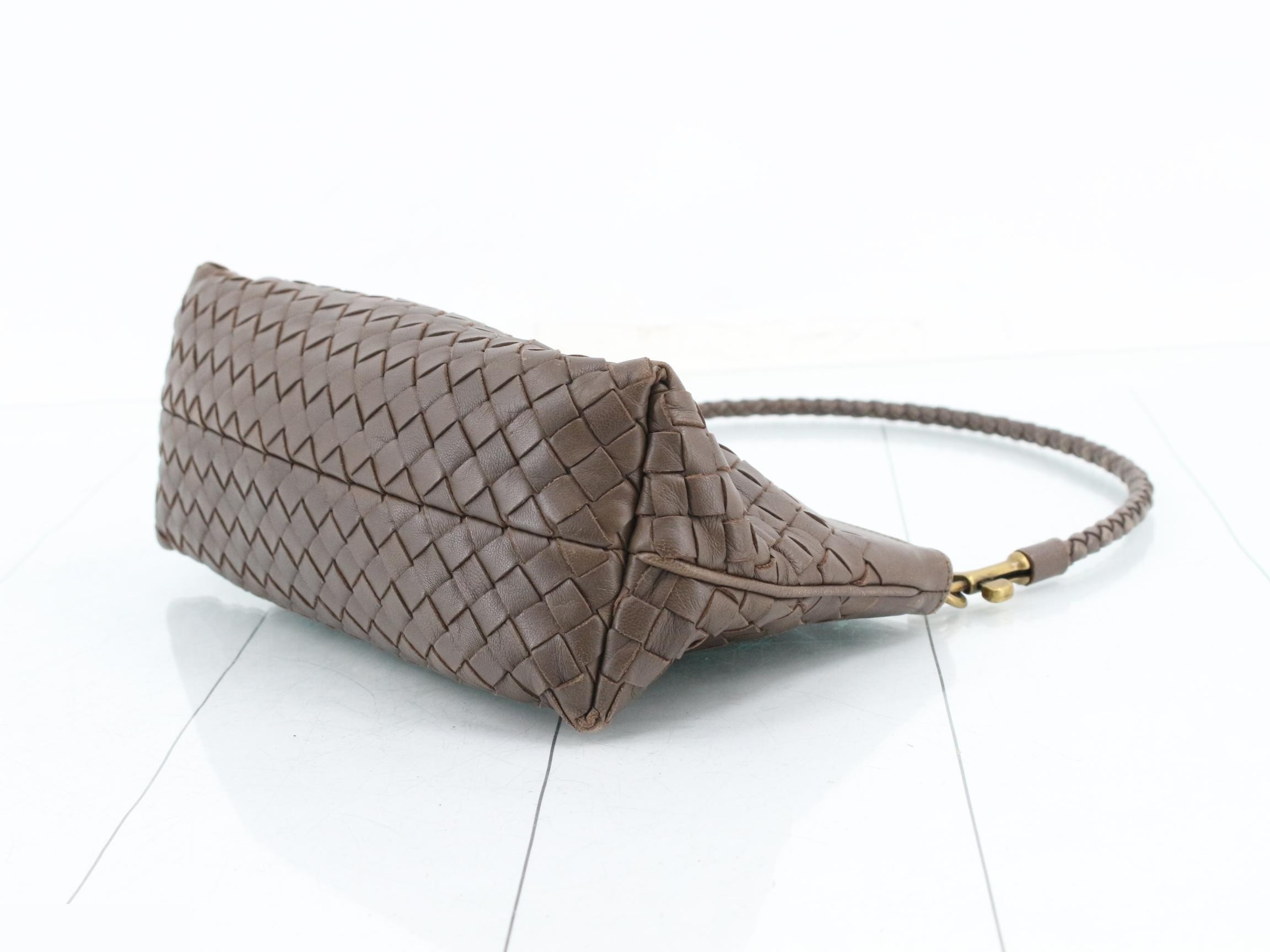 Intrecciato Leather One-Shoulder Bag — view 6