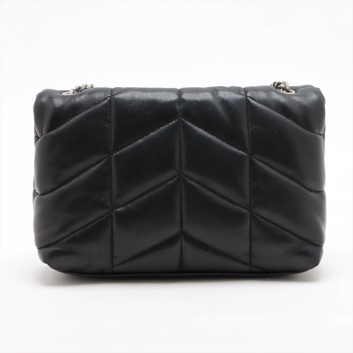 Lulu Puffer Leather Chain Shoulder Bag Black 620333 — view 2
