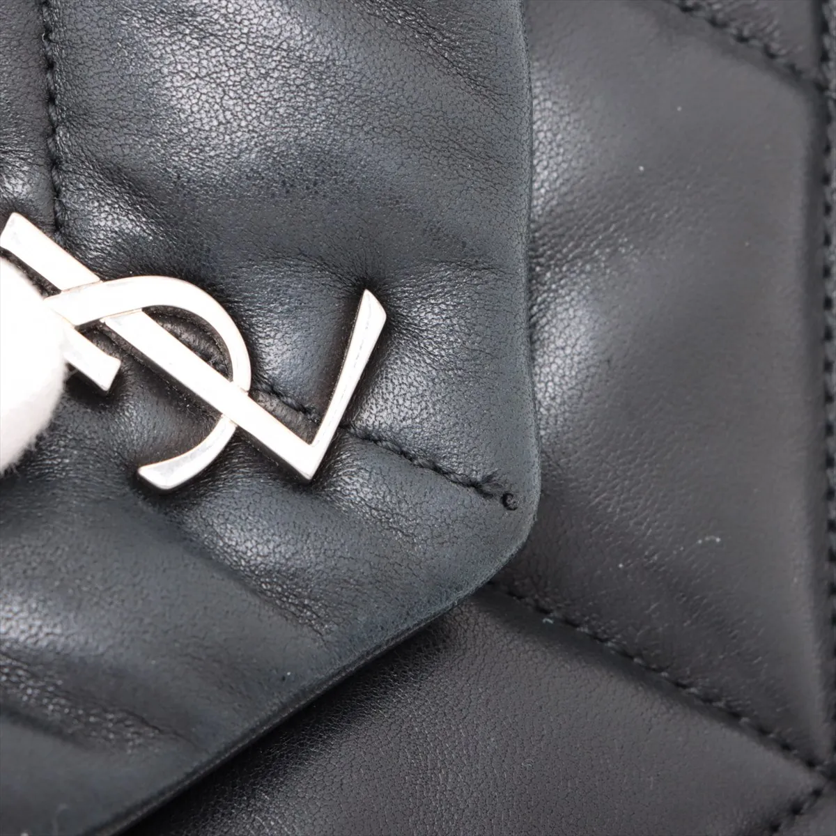 Lulu Puffer Leather Chain Shoulder Bag Black 620333 — view 11