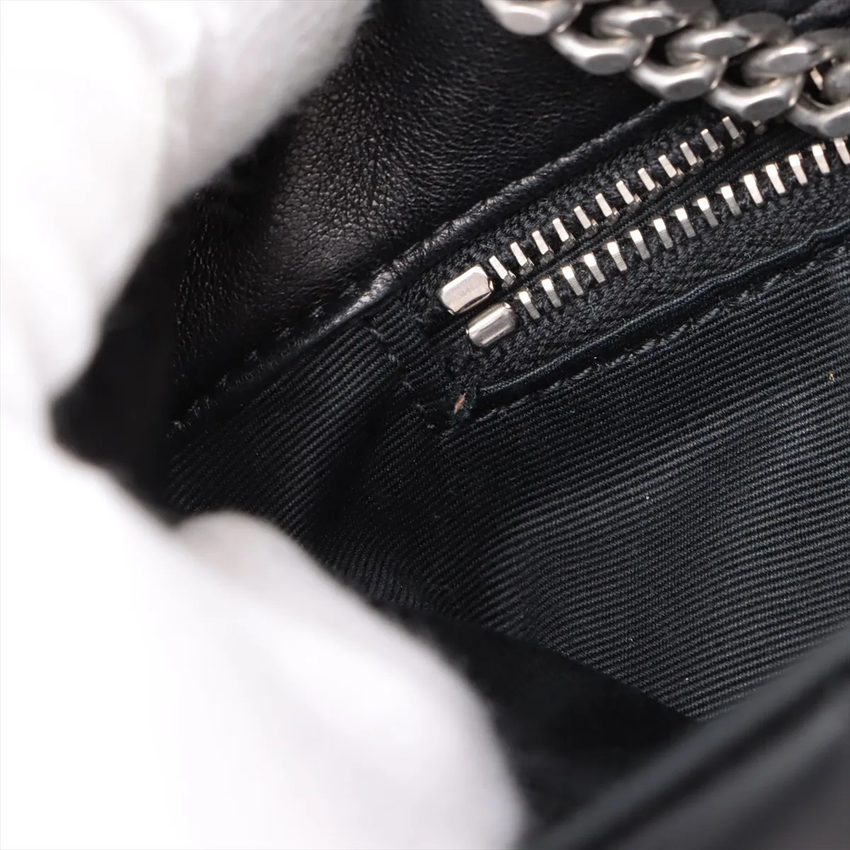 Lulu Puffer Leather Chain Shoulder Bag Black 620333 — view 12