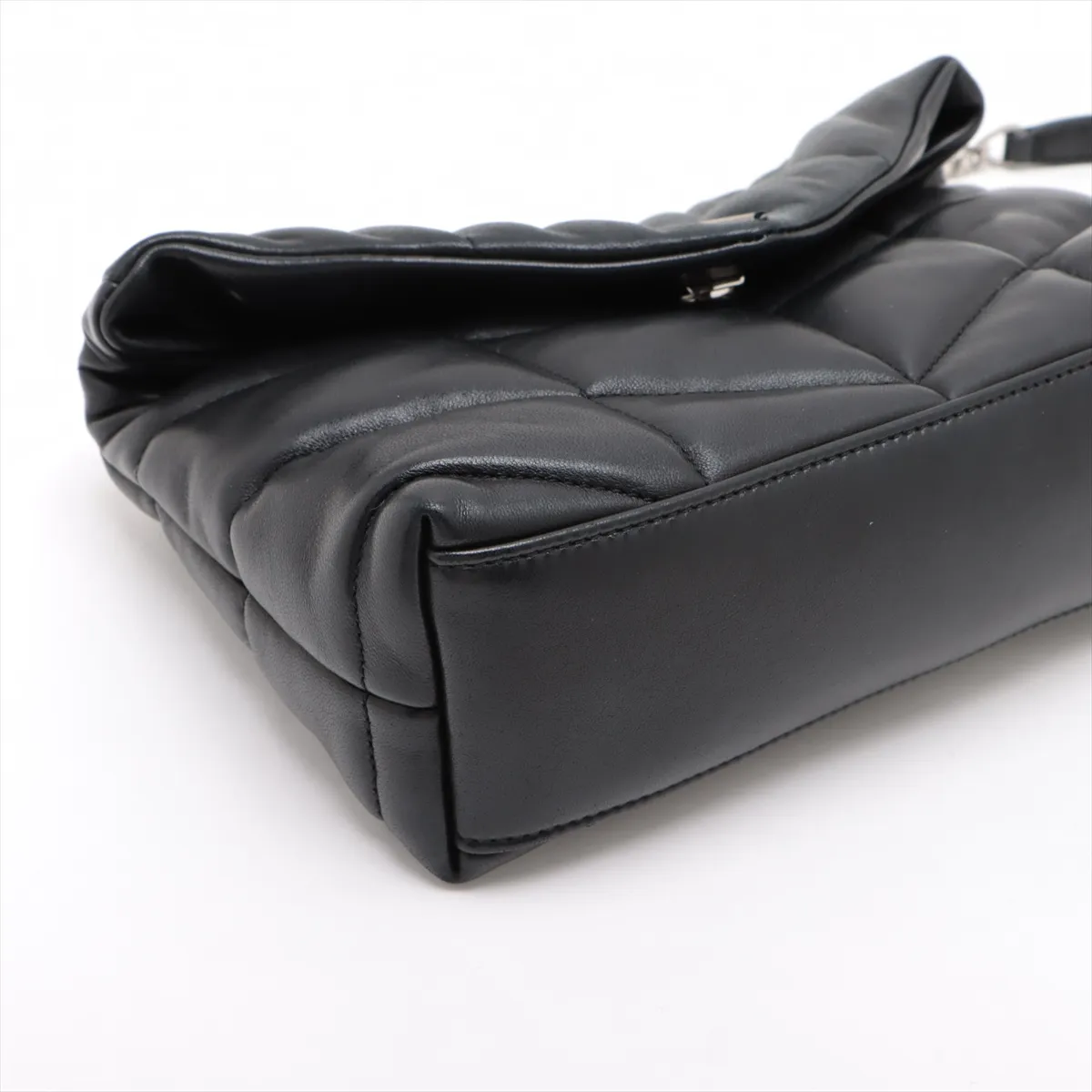 Lulu Puffer Leather Chain Shoulder Bag Black 620333 — view 4