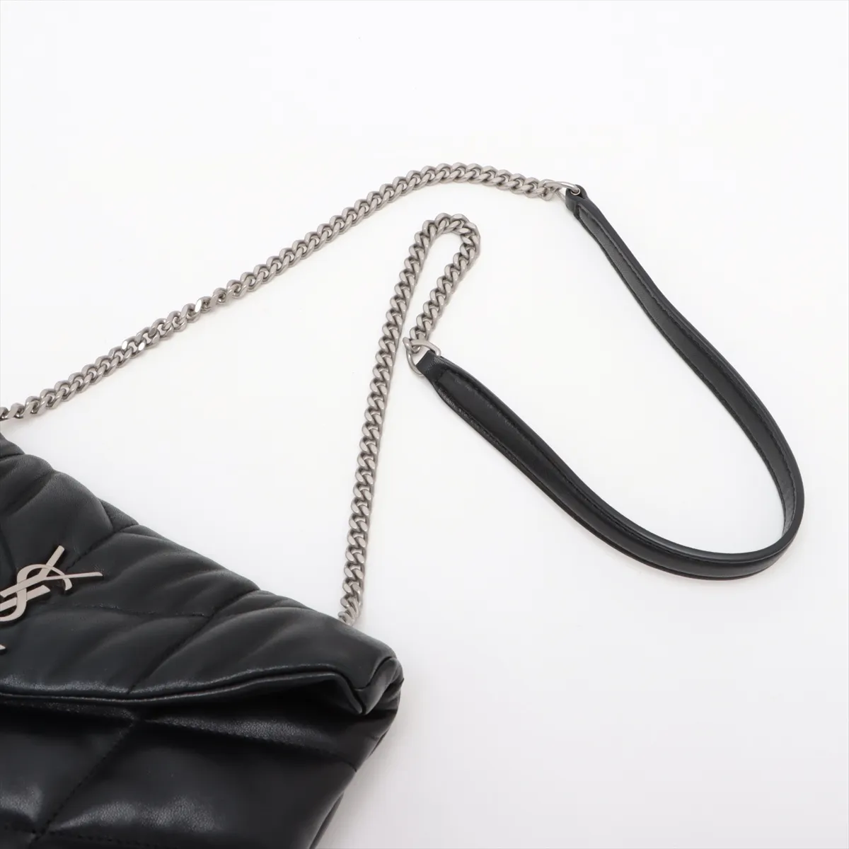 Lulu Puffer Leather Chain Shoulder Bag Black 620333 — view 5