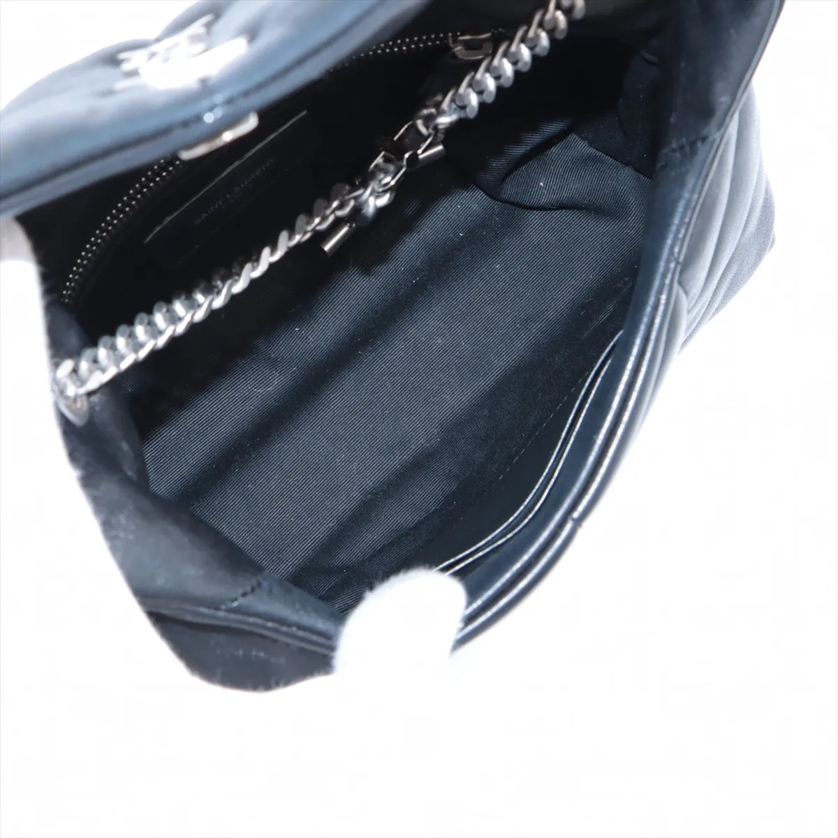 Lulu Puffer Leather Chain Shoulder Bag Black 620333 — view 6