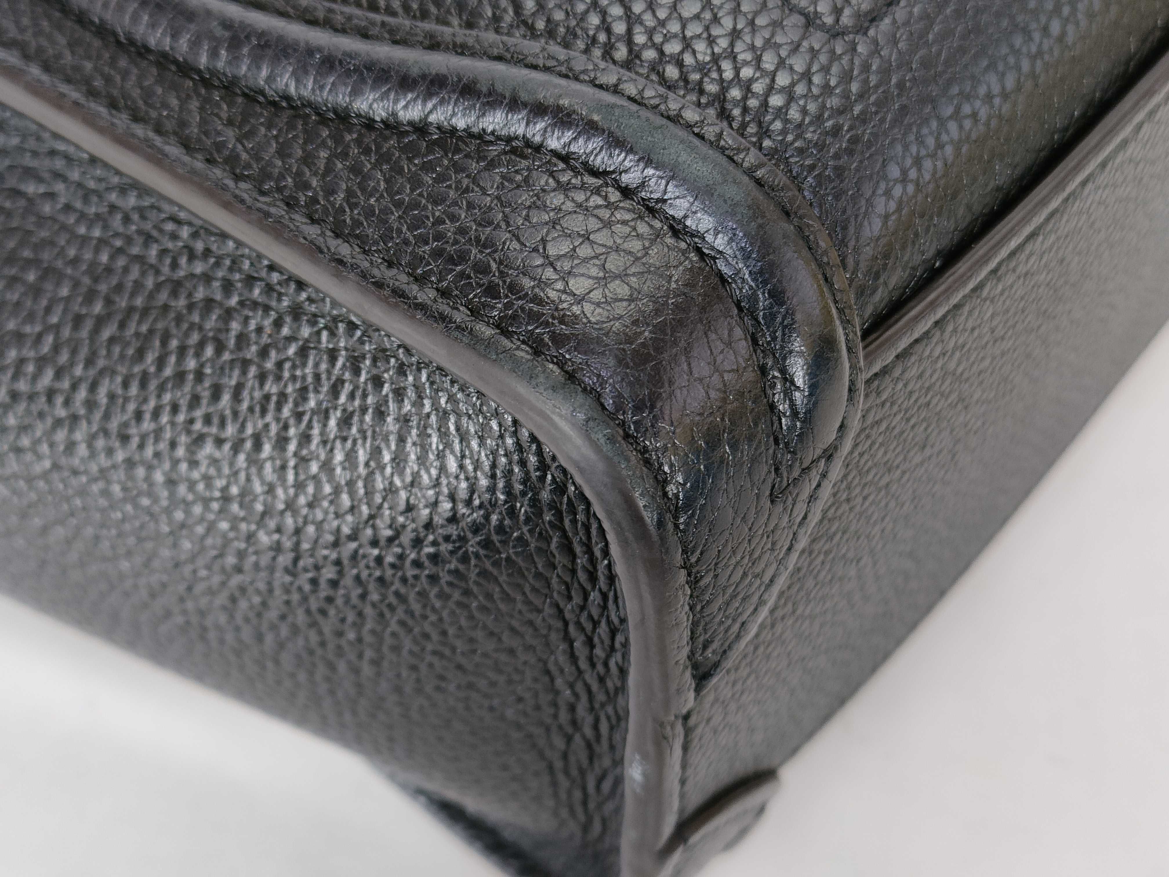 Luggage Nano Shopper Leather 2-Way Handbag, Black — view 8