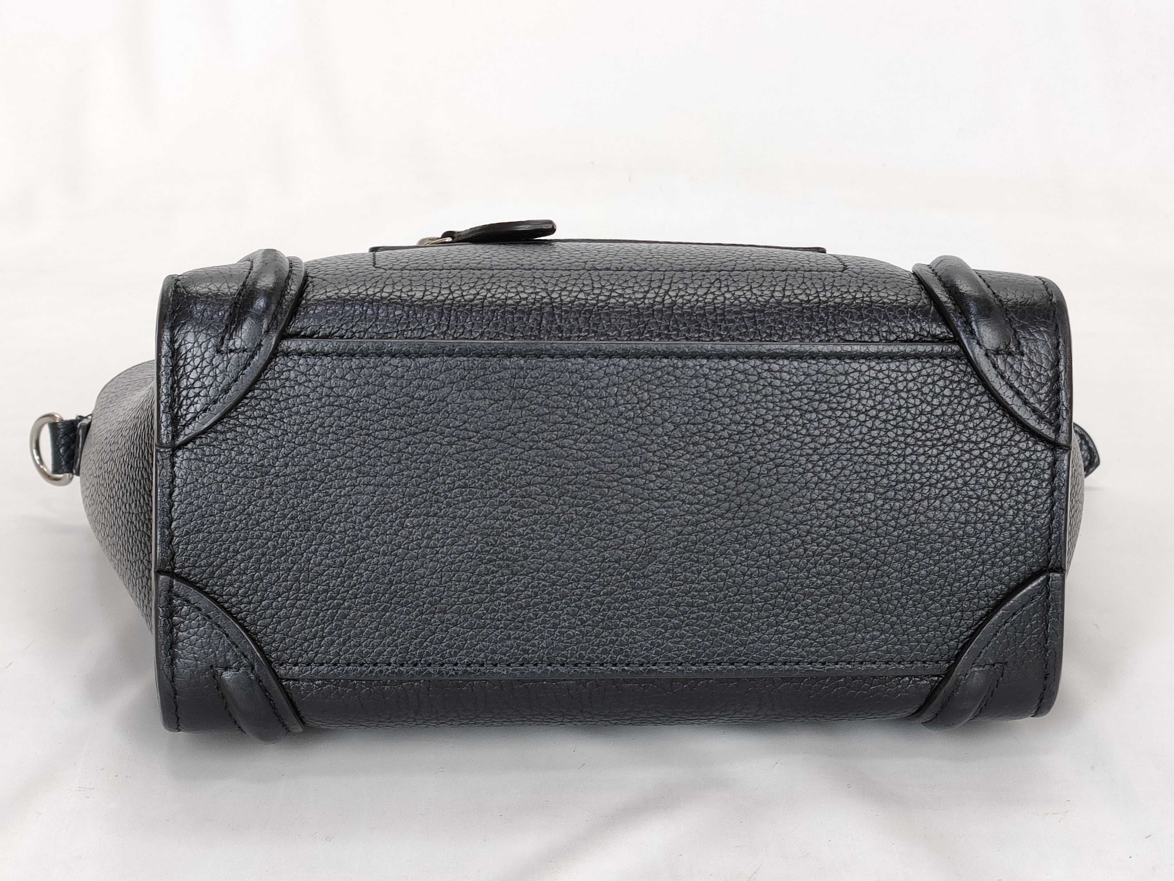 Luggage Nano Shopper Leather 2-Way Handbag, Black — view 9