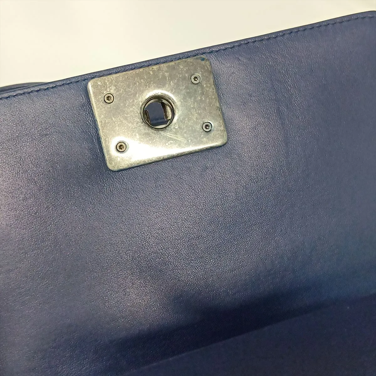 Boy Chanel 20 Small Lambskin Chain Shoulder Bag, Navy with Gunmetal Hardware, 23467675, Serial Number 23, A67085 — view 10