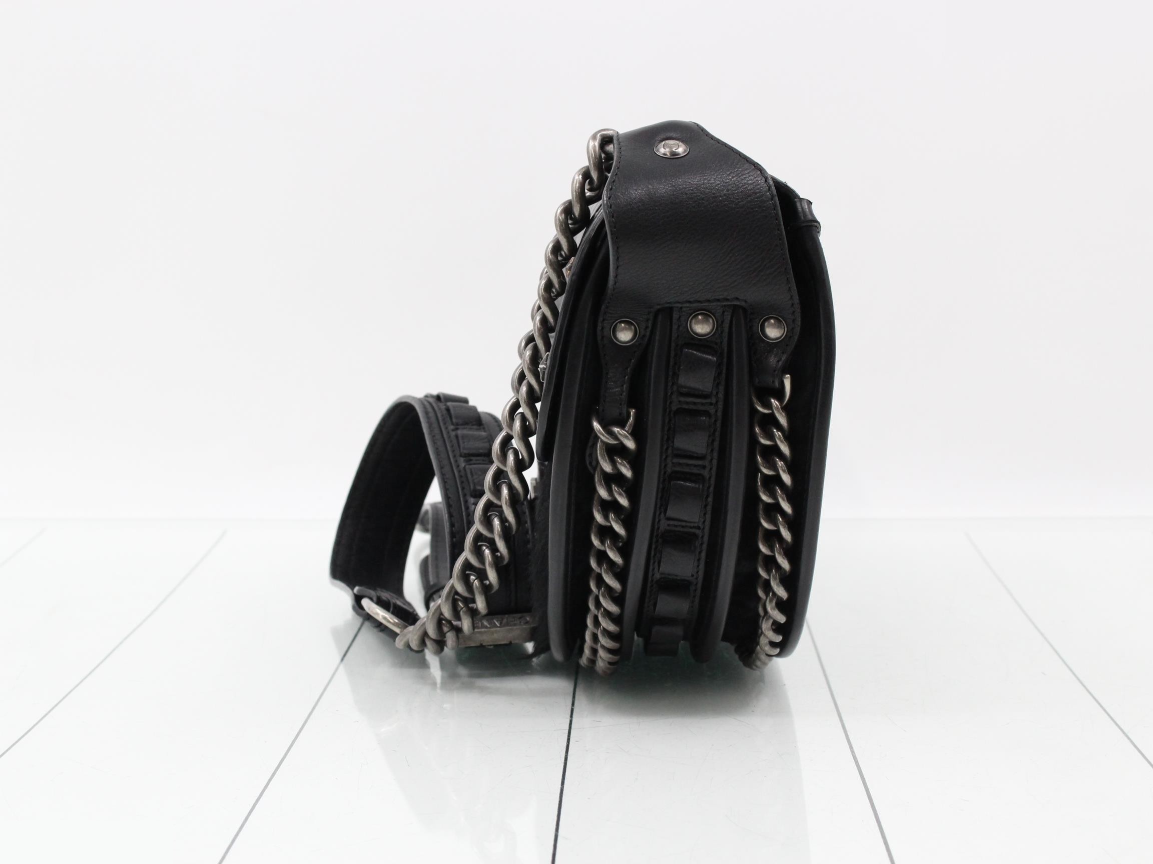 Paris Dallas Calfskin x Leather Chain Shoulder Bag — view 3