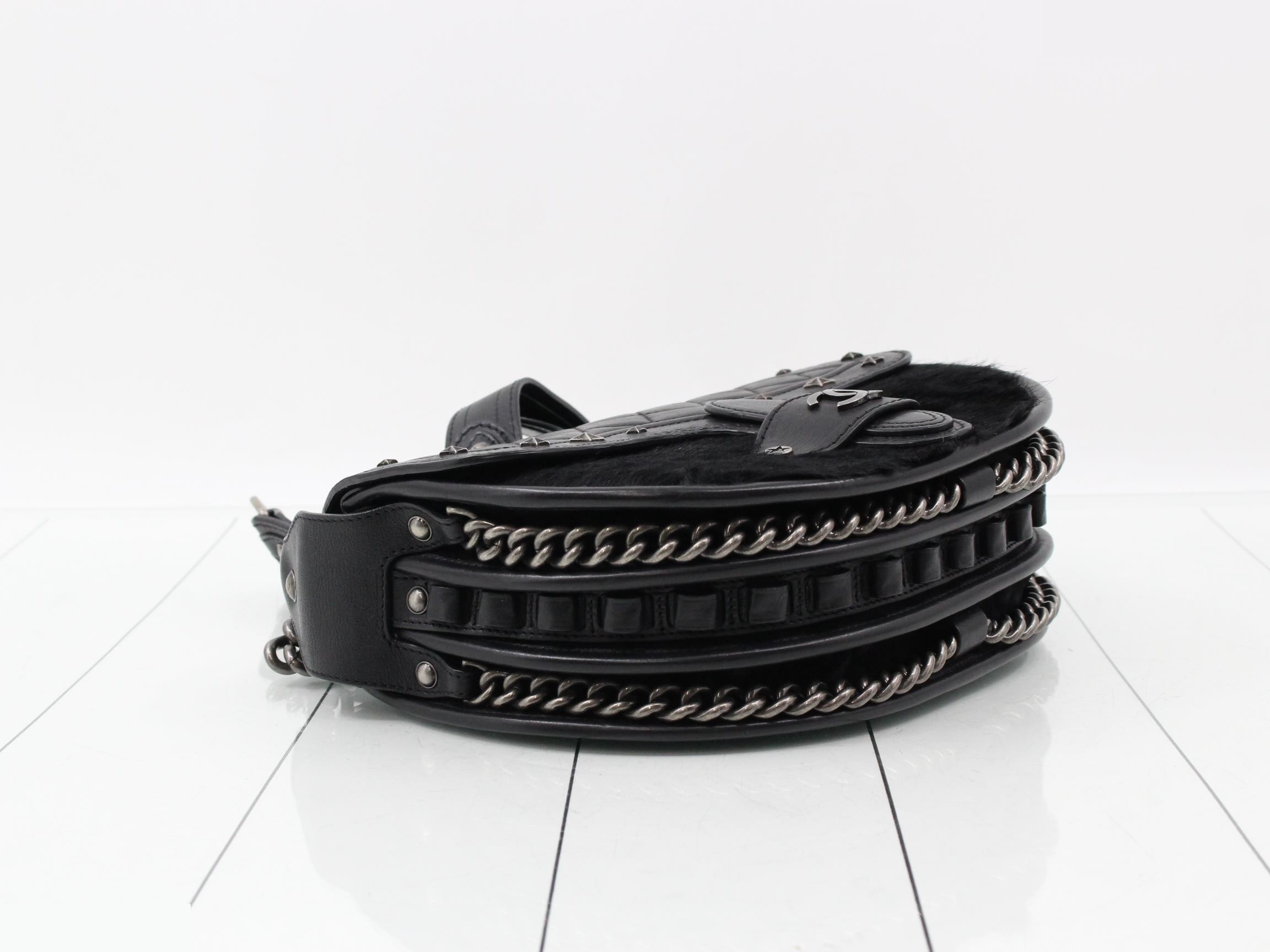 Paris Dallas Calfskin x Leather Chain Shoulder Bag — view 5