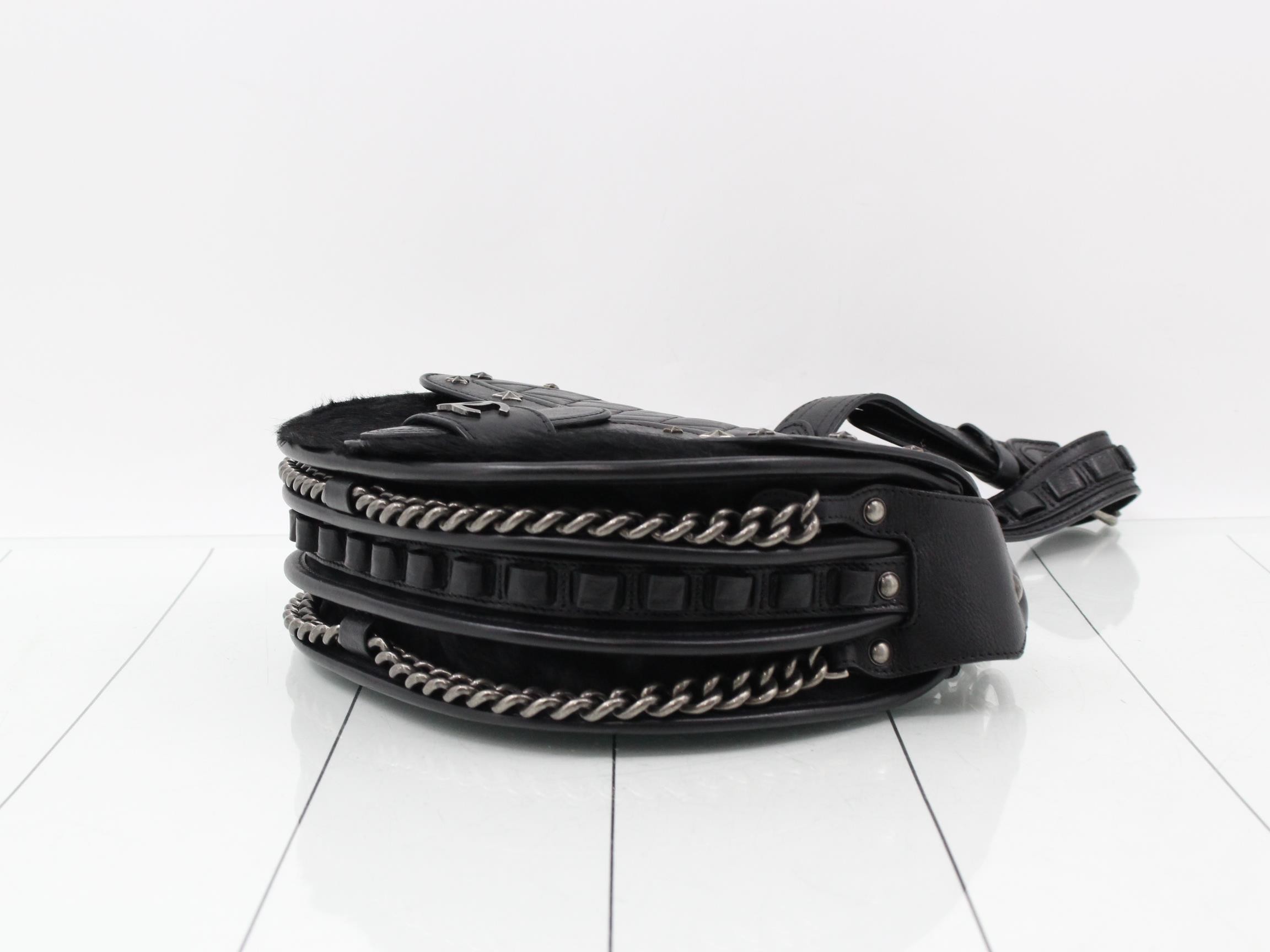 Paris Dallas Calfskin x Leather Chain Shoulder Bag — view 6