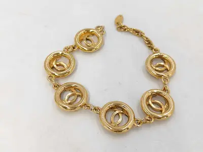 Coco Mark 6P Round GP Gold Vintage Bracelet/Bangle